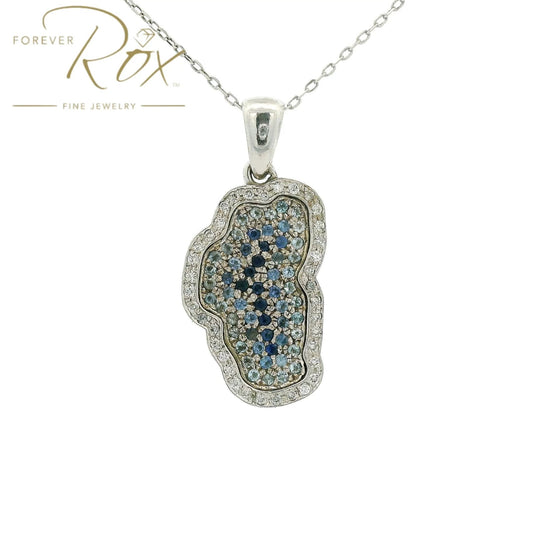 Sapphire & Diamond Lake Tahoe Pendant - Forever Rox