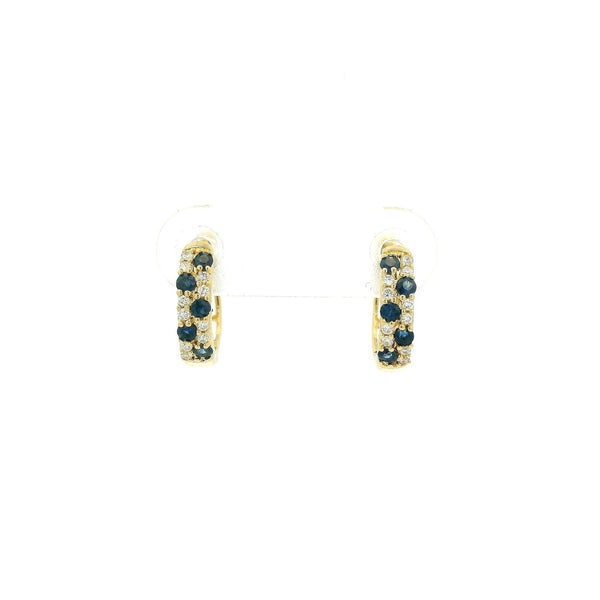 Sapphire & Diamond Pavé Hoops - Forever Rox Fine Jewelry