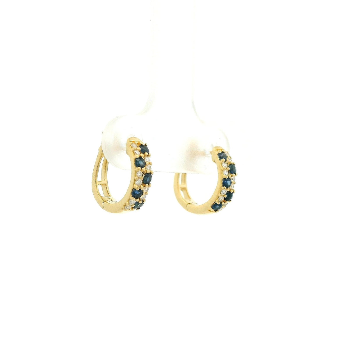 Sapphire & Diamond Pavé Hoops - Forever Rox Fine Jewelry