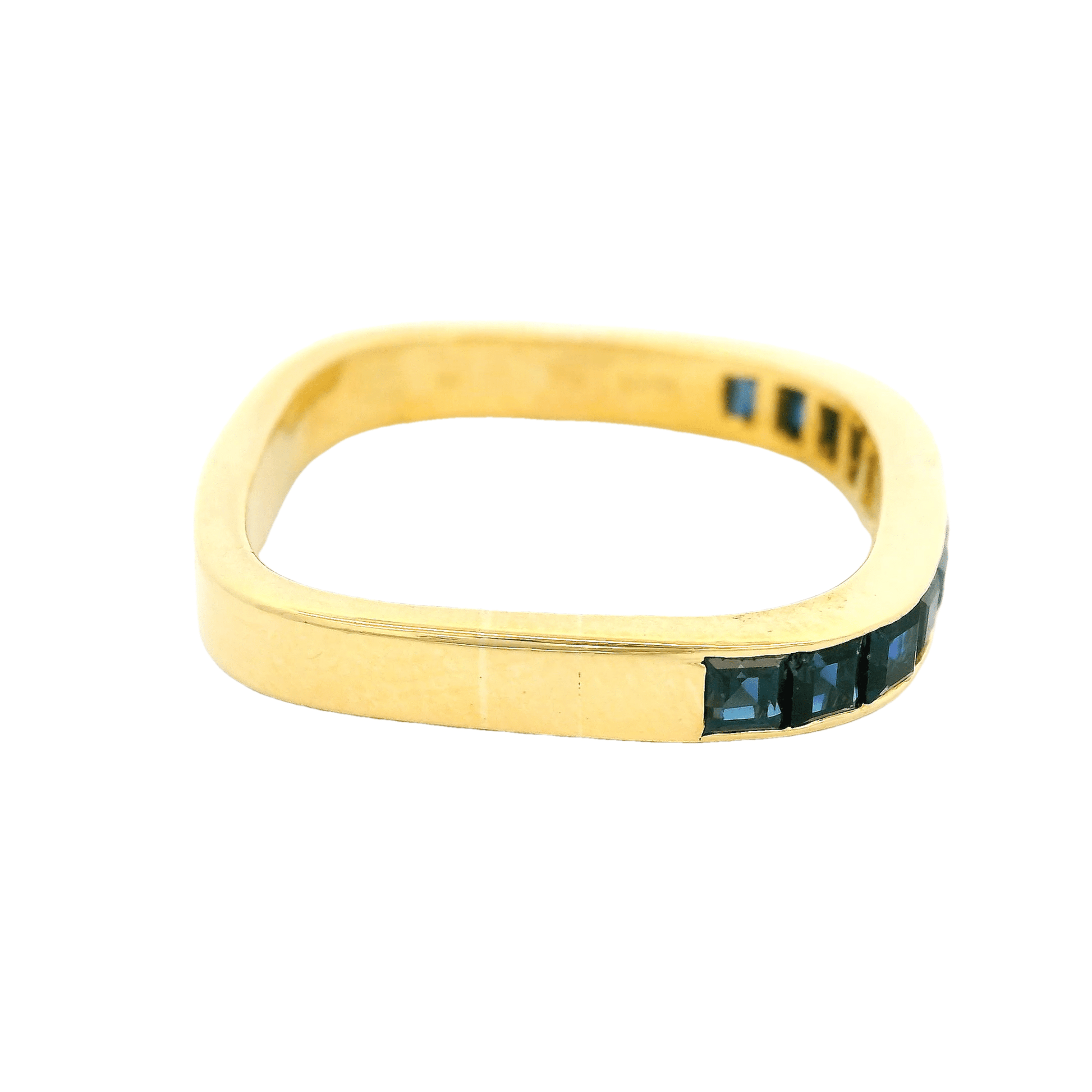 Sapphire Rounded Square Shape Band - Forever Rox