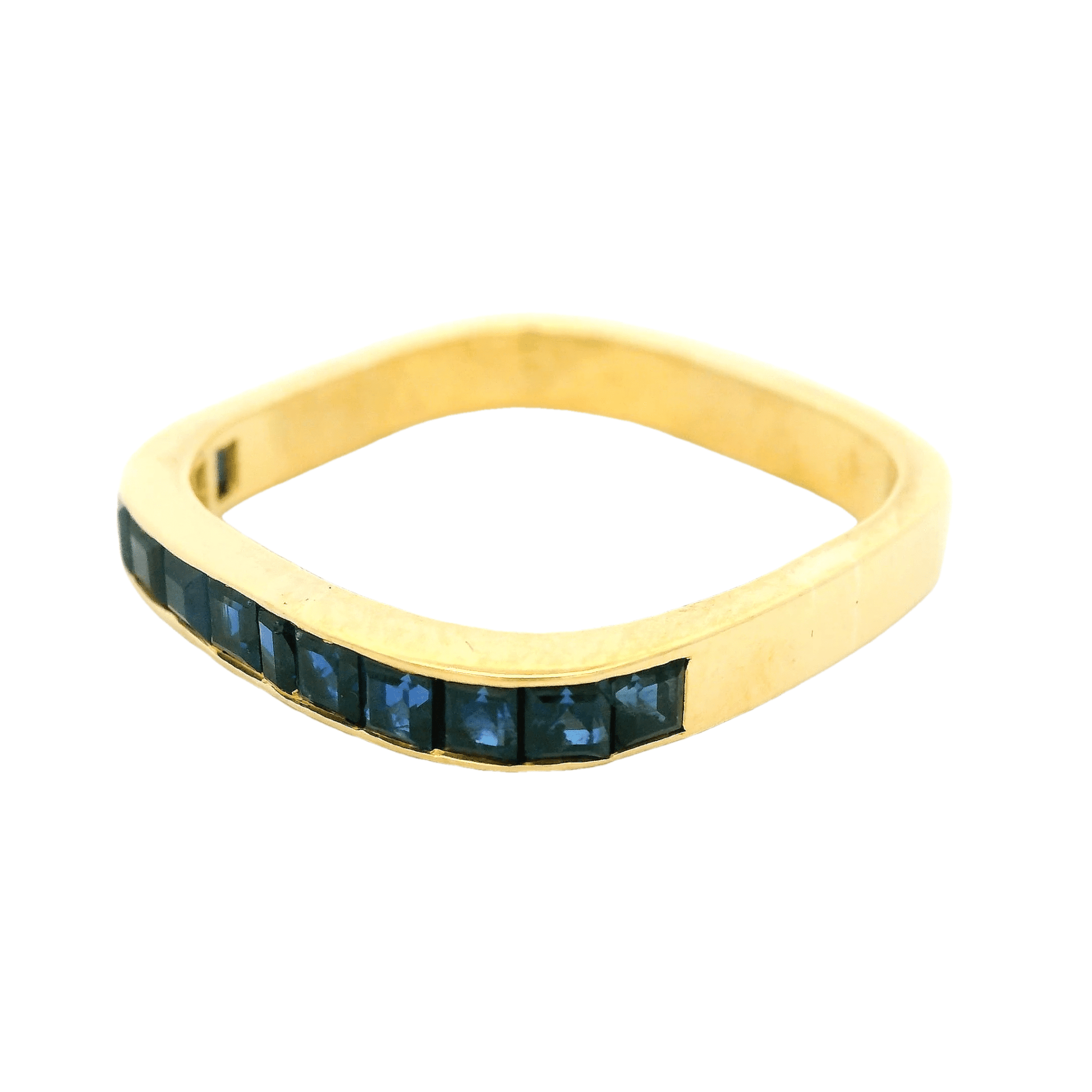 Sapphire Rounded Square Shape Band - Forever Rox