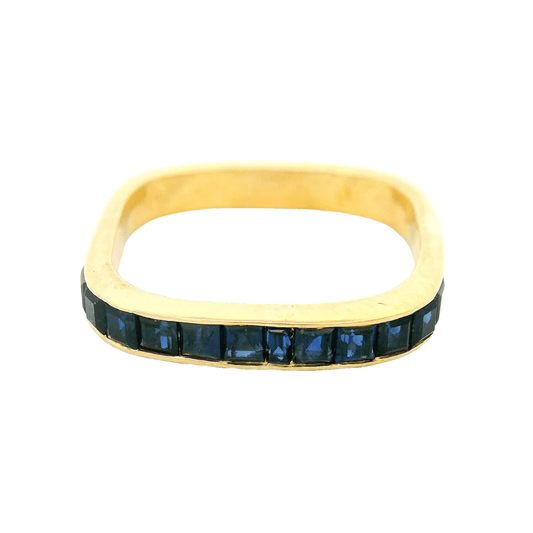 Sapphire Rounded Square Shape Band - Forever Rox