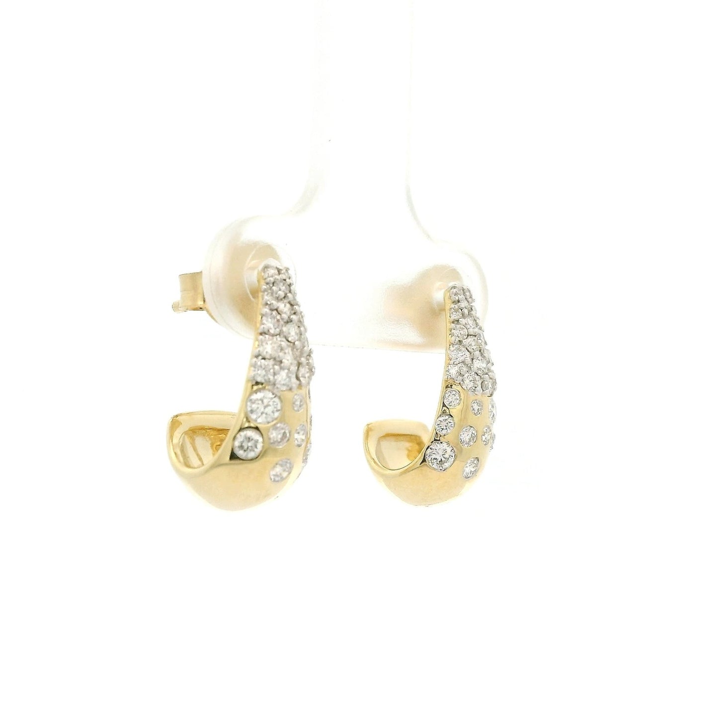 Scatter Diamond Teardrop Half Hoops - Forever Rox Fine Jewelry