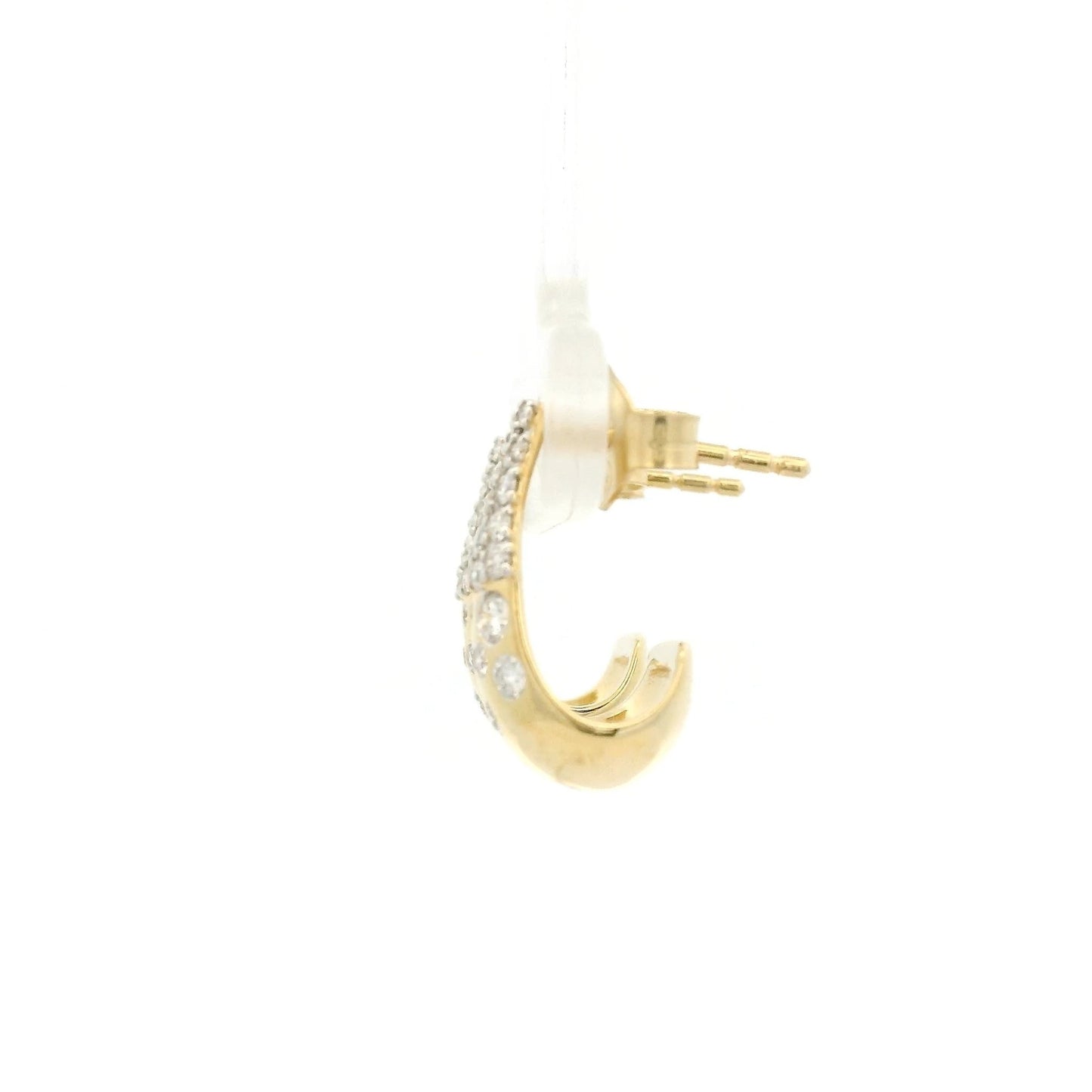 Scatter Diamond Teardrop Half Hoops - Forever Rox Fine Jewelry