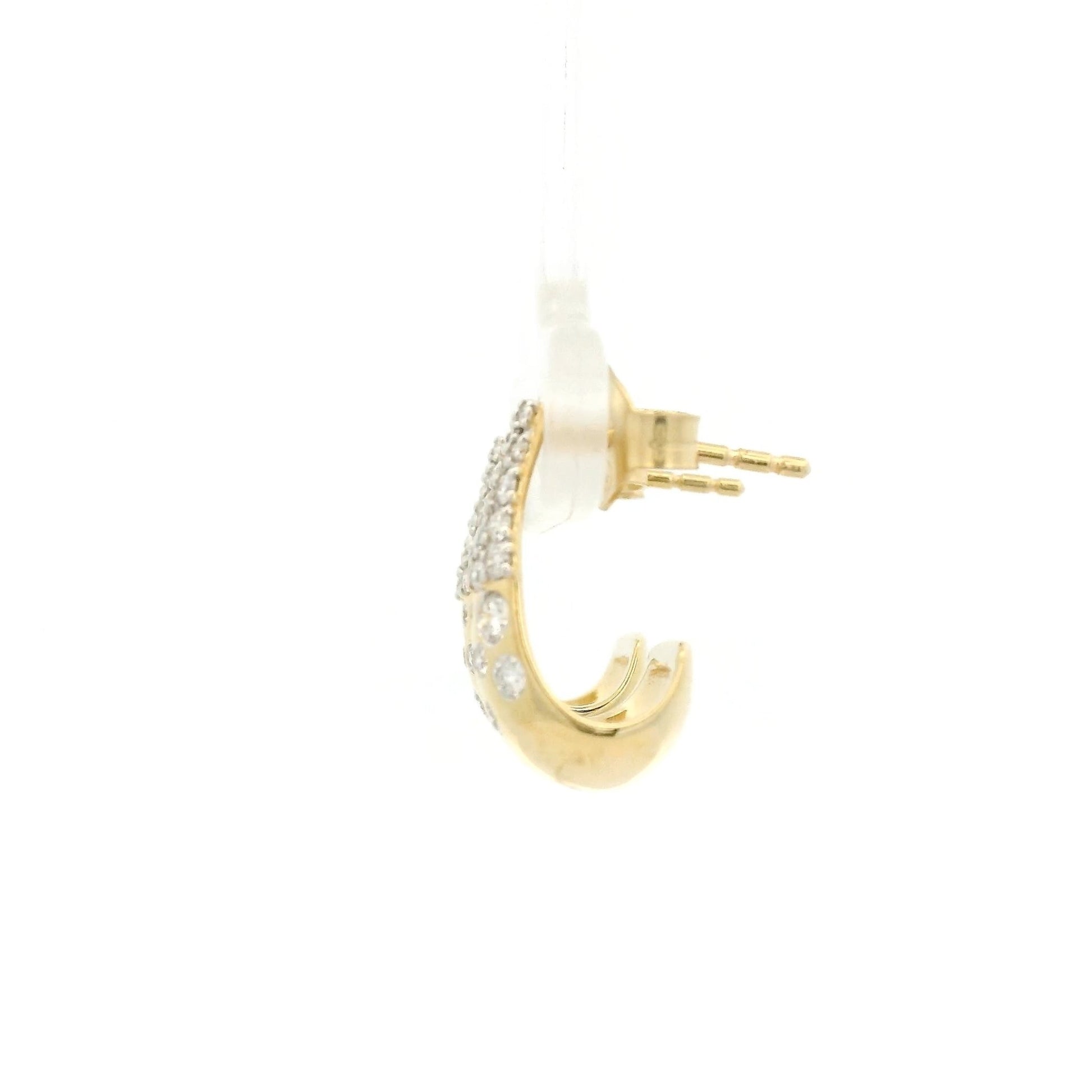 Scatter Diamond Teardrop Half Hoops - Forever Rox Fine Jewelry