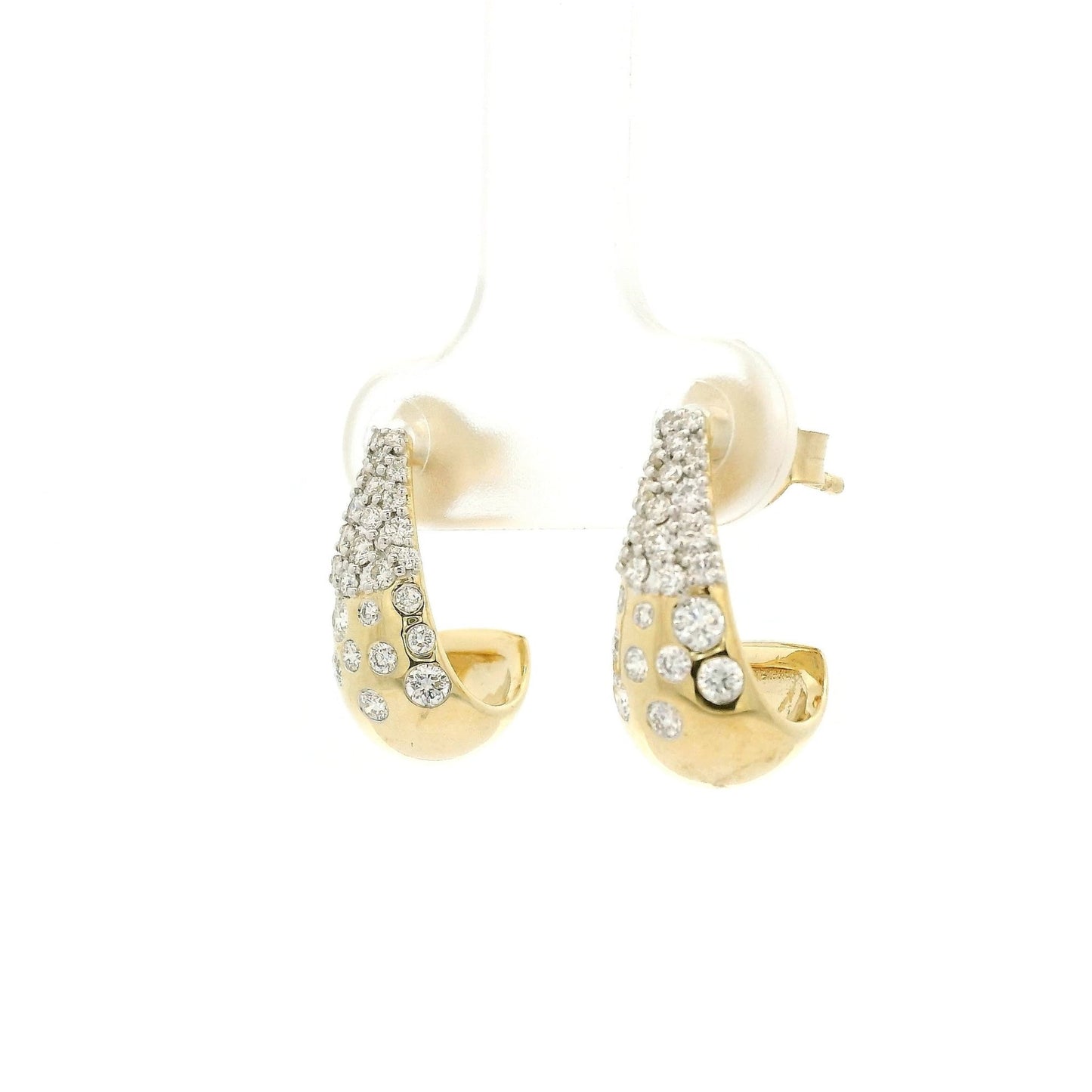 Scatter Diamond Teardrop Half Hoops - Forever Rox Fine Jewelry