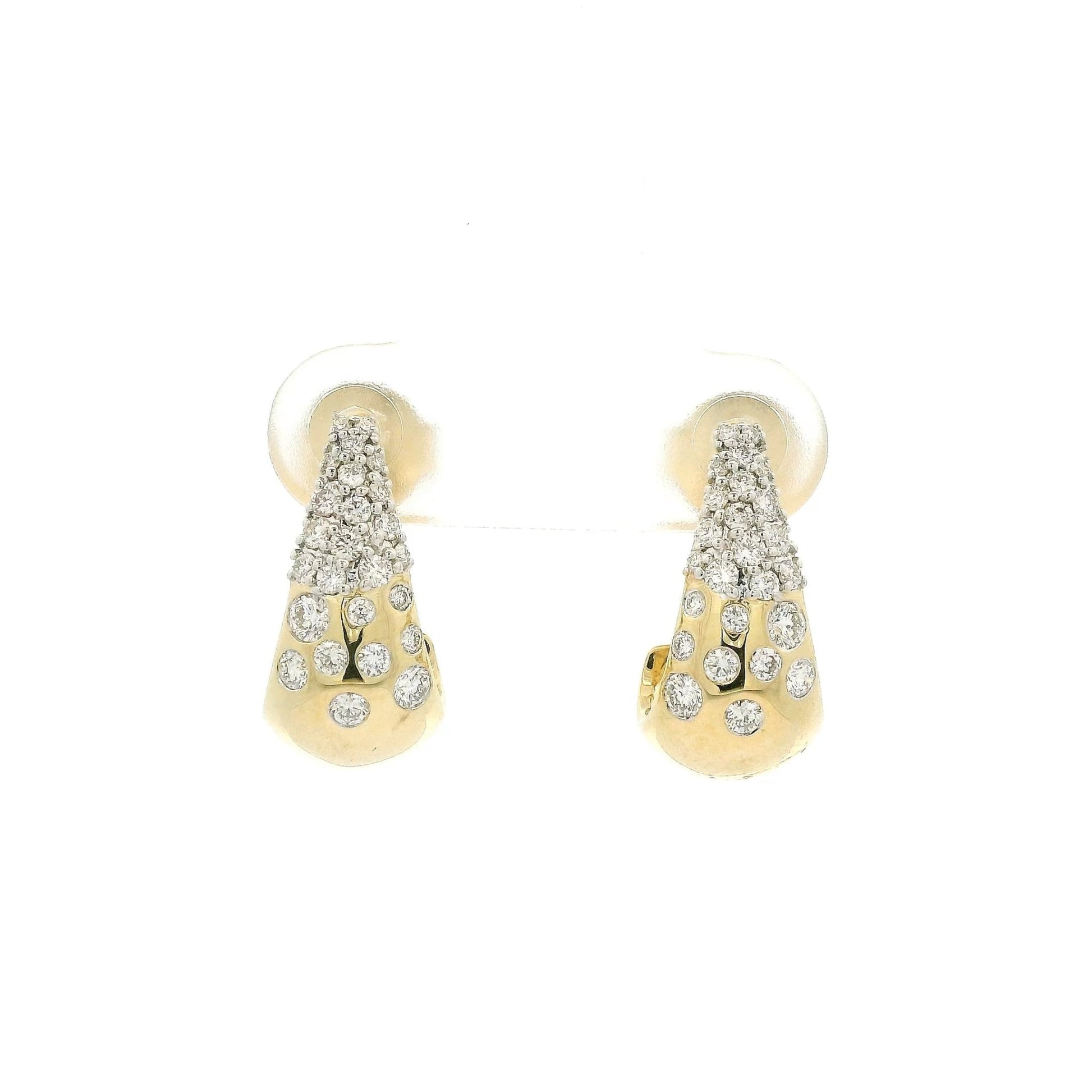 Scatter Diamond Teardrop Half Hoops - Forever Rox Fine Jewelry