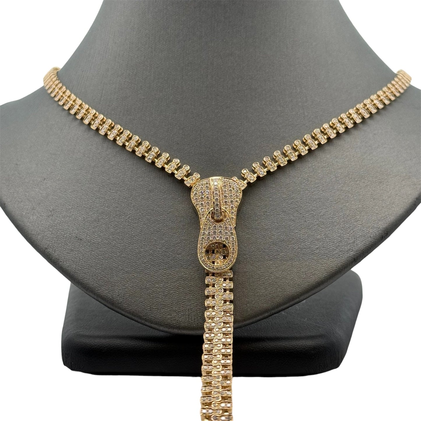 Short Natrual Diamond Zipper Necklace - Forever Rox Fine Jewelry