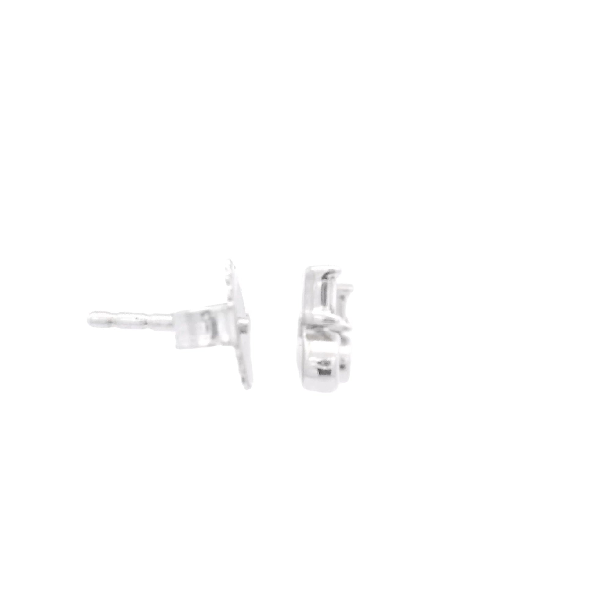 Silver Baguette & Round Diamond Studs - Forever Rox