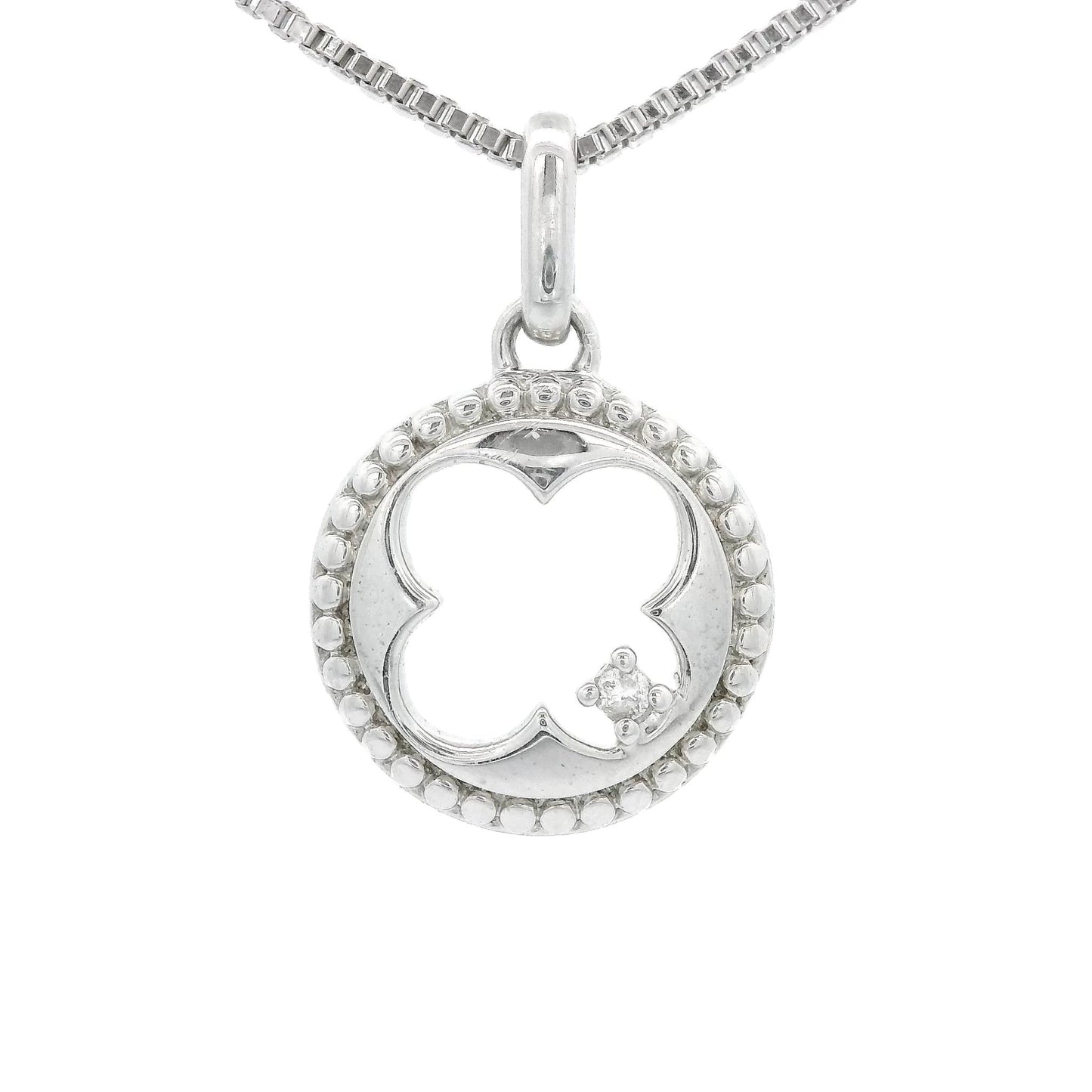 Silver Clover pendant With Diamond - Forever Rox