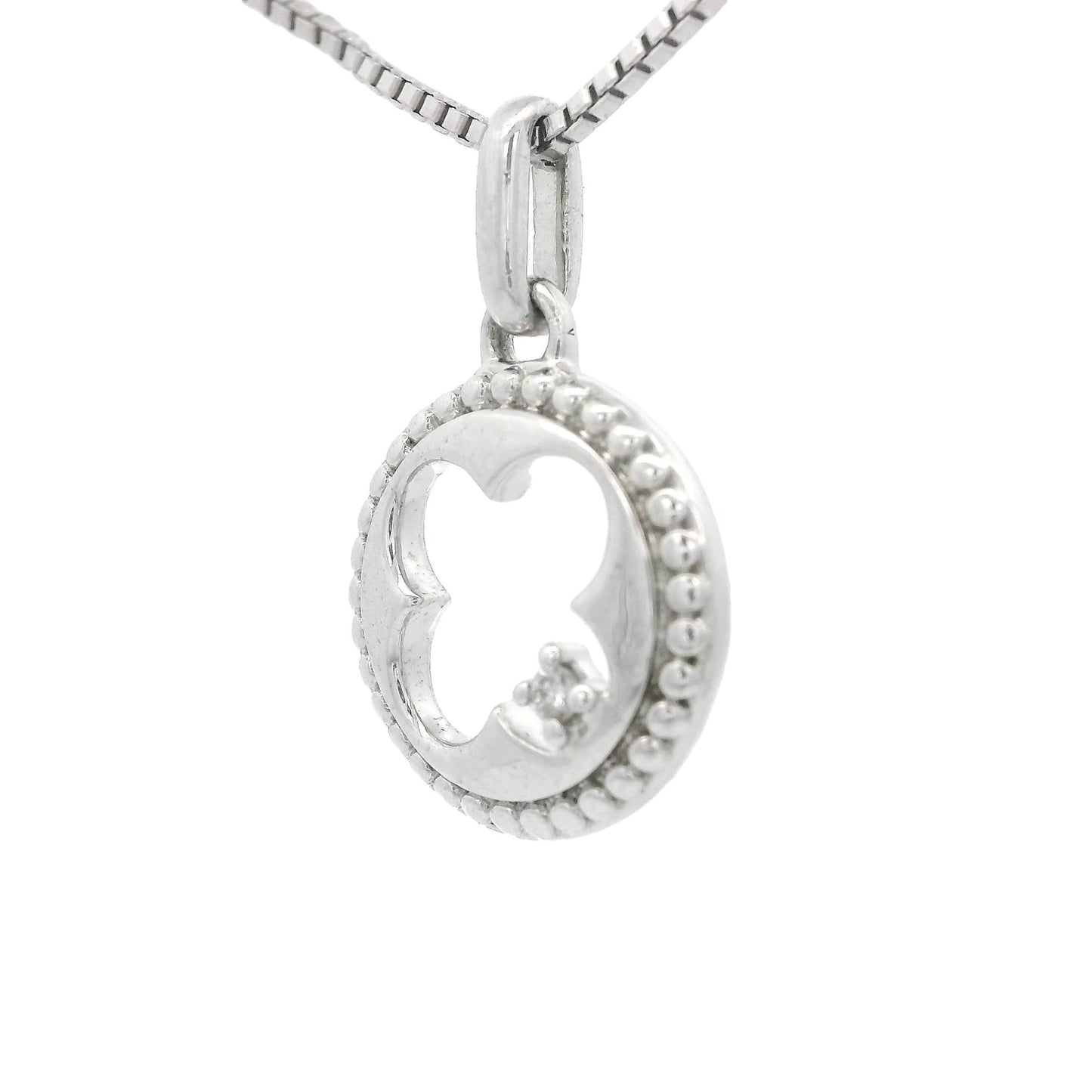 Silver Clover pendant With Diamond - Forever Rox