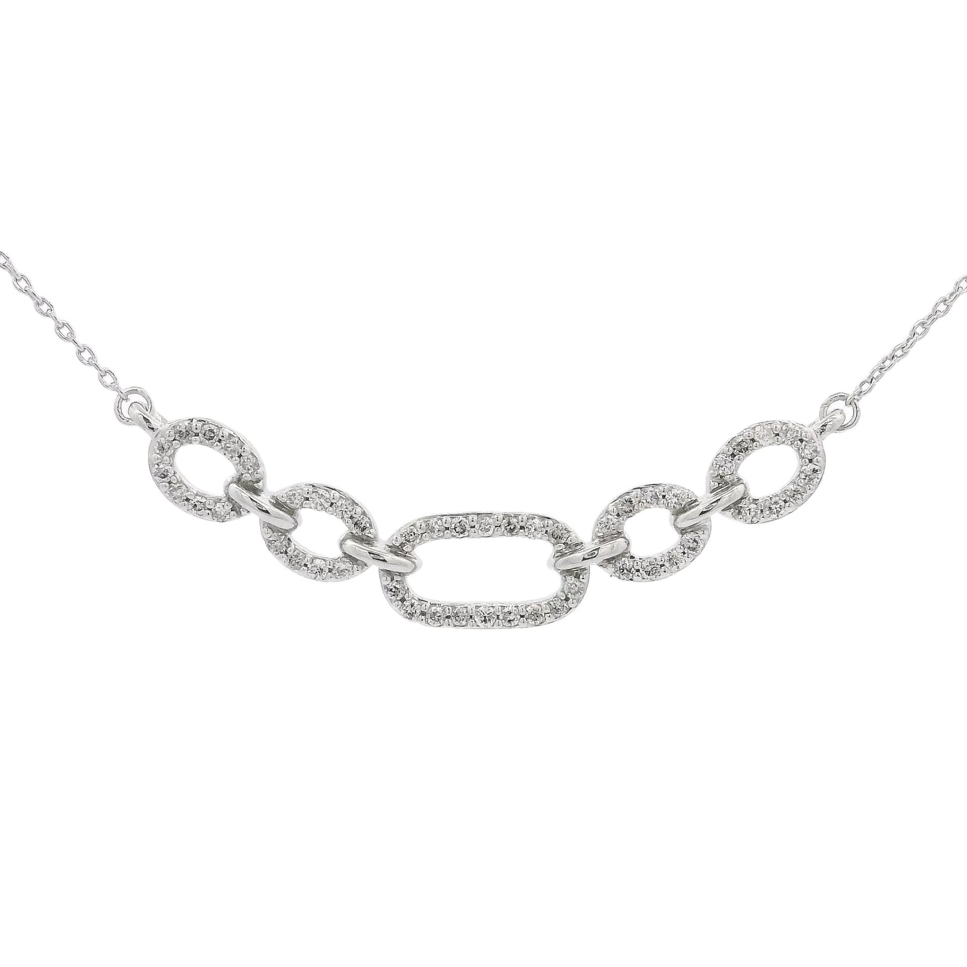 Silver Link Diamond Pendant - Forever Rox
