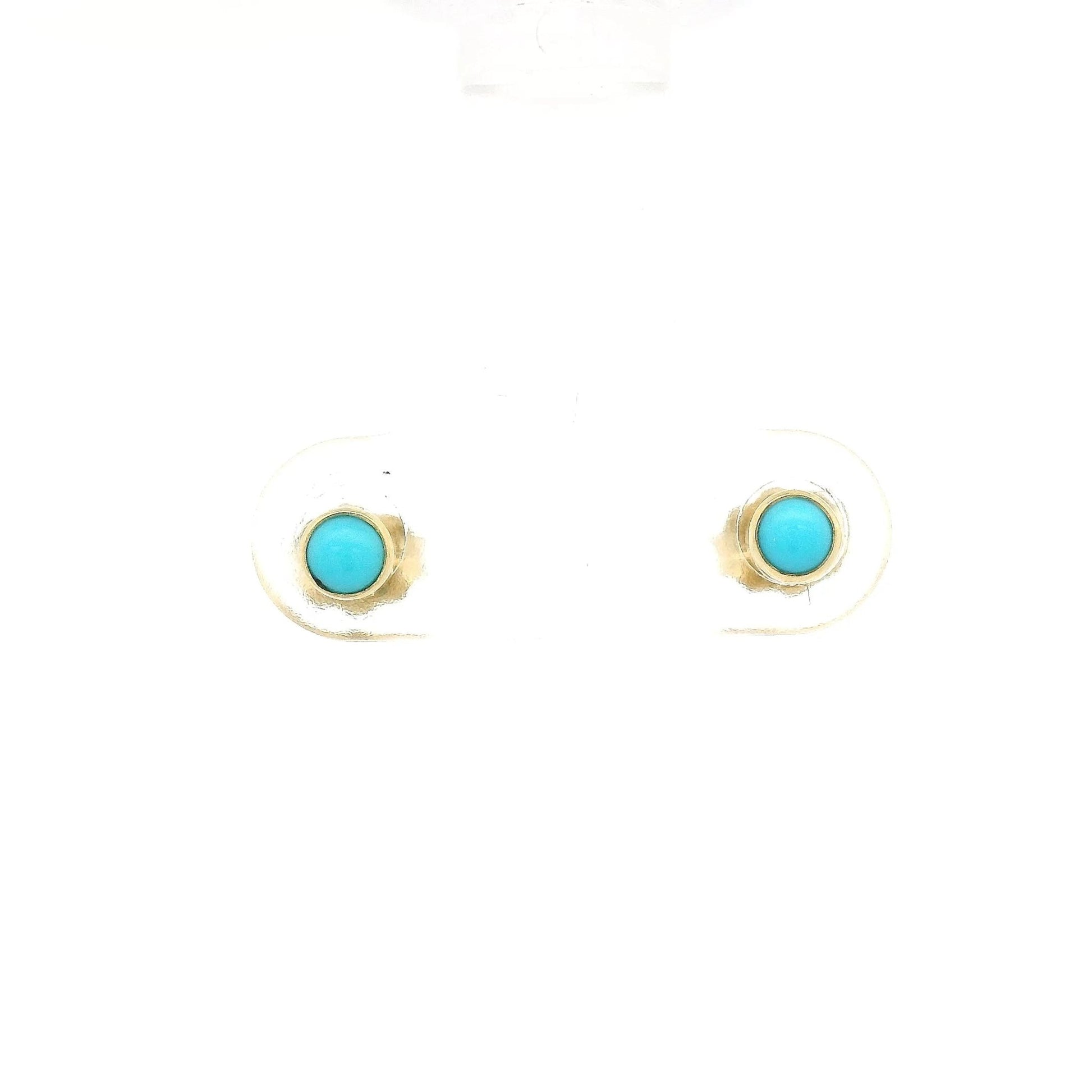 Small Bezel Set Turquoise Studs - Forever Rox