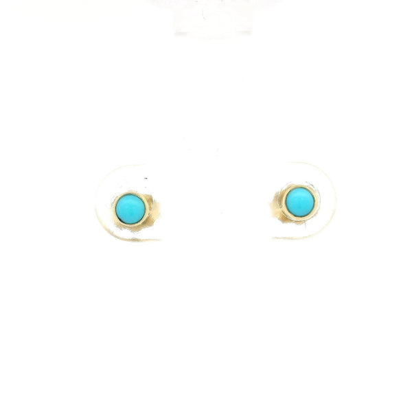 Small Bezel Set Turquoise Studs - Forever Rox