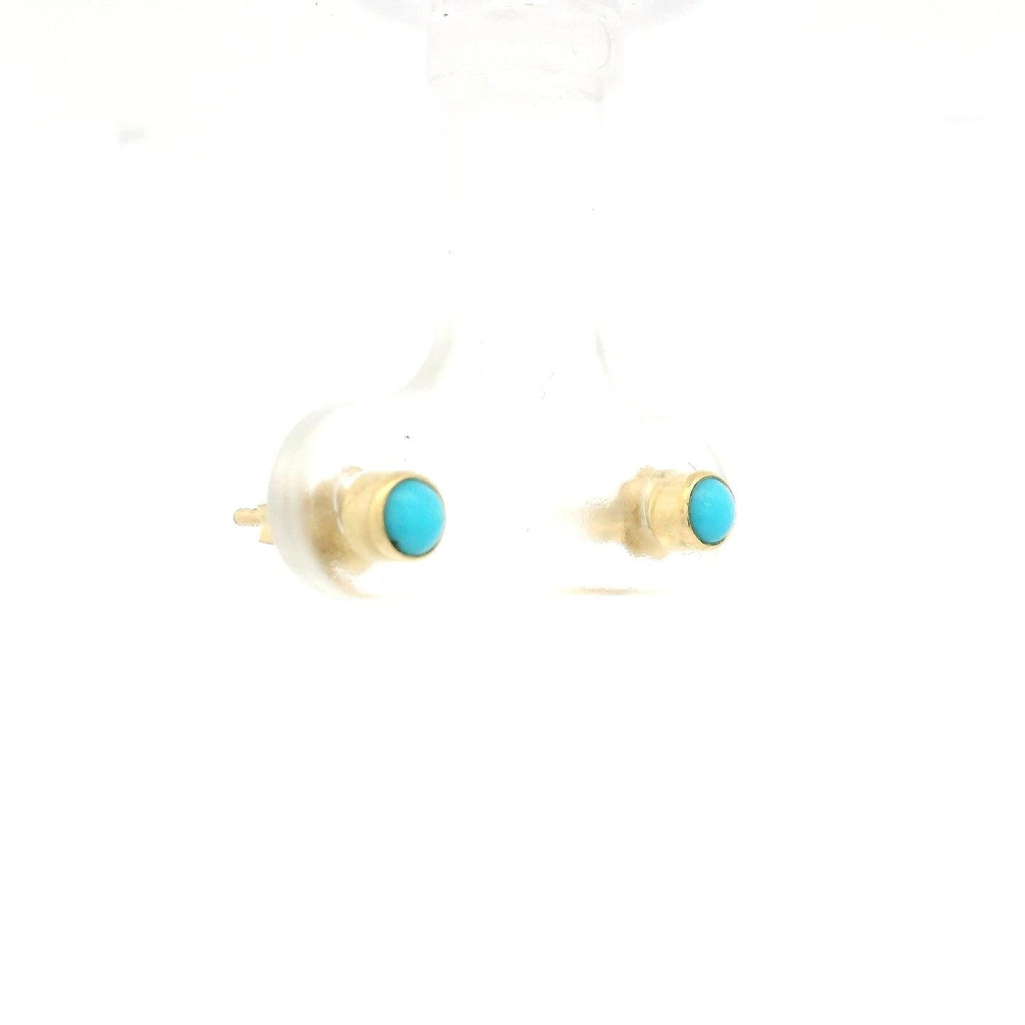 Small Bezel Set Turquoise Studs - Forever Rox