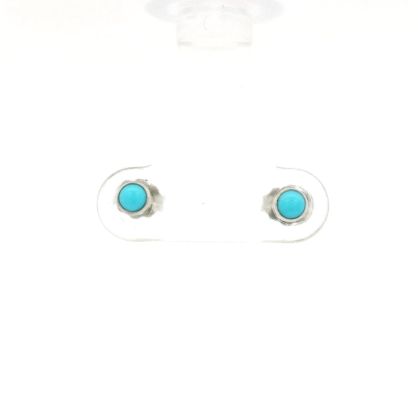 Small Bezel Set Turquoise Studs - Forever Rox