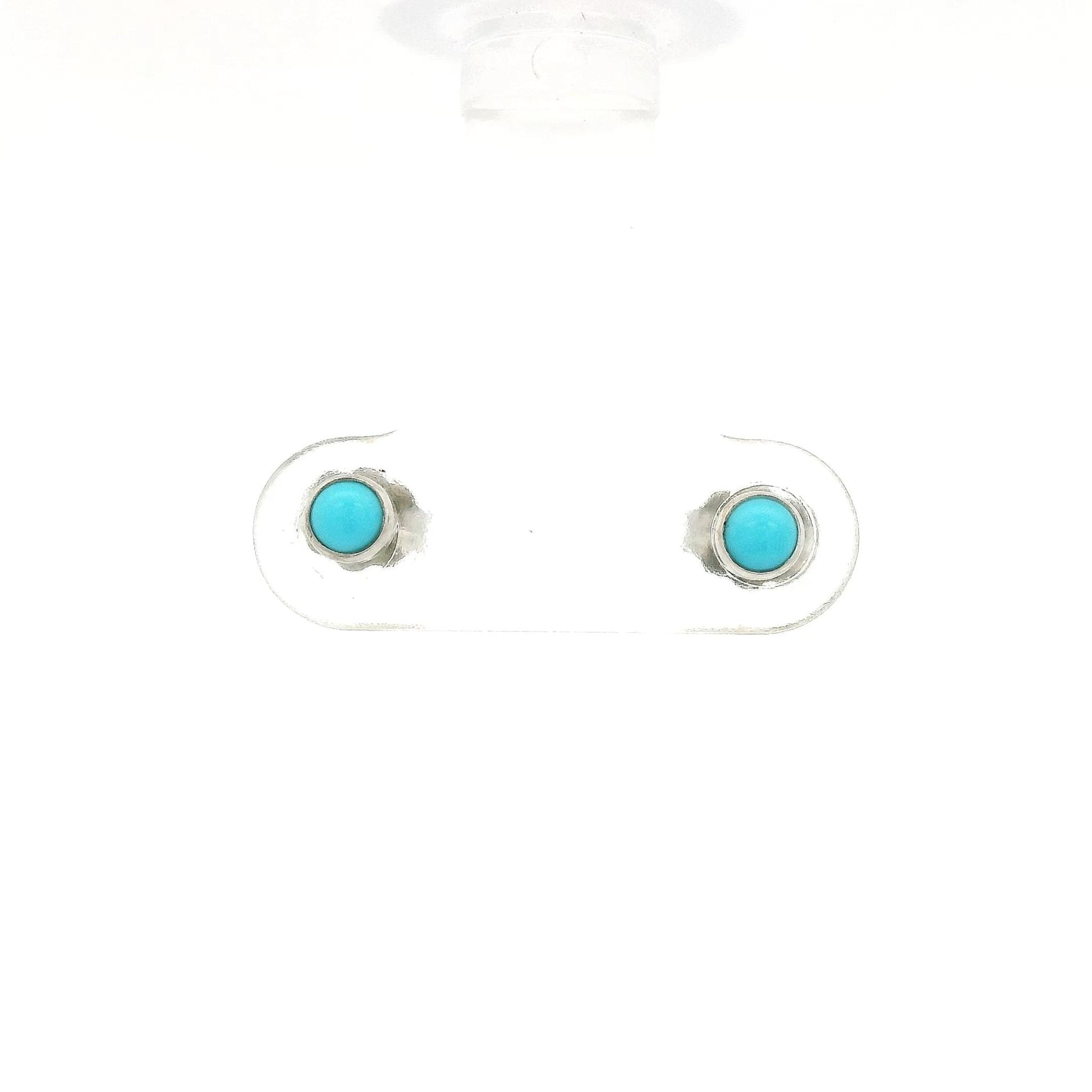 Small Bezel Set Turquoise Studs - Forever Rox