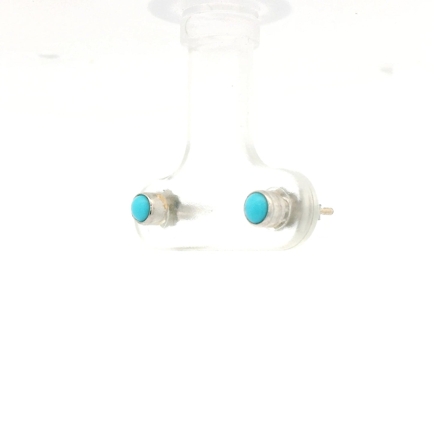Small Bezel Set Turquoise Studs - Forever Rox