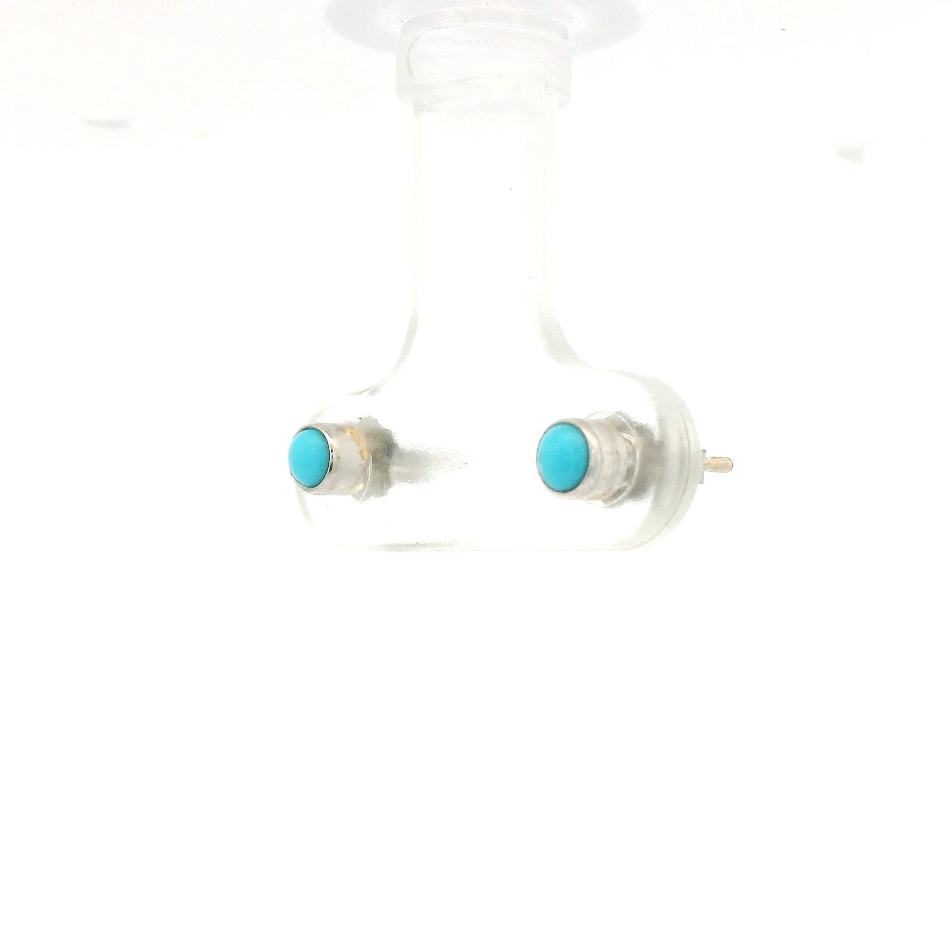 Small Bezel Set Turquoise Studs - Forever Rox