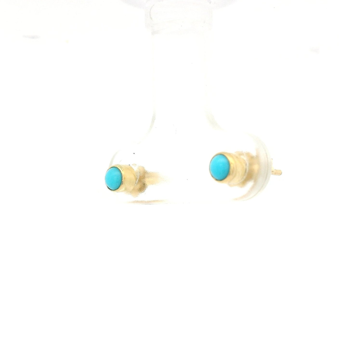 Small Bezel Set Turquoise Studs - Forever Rox