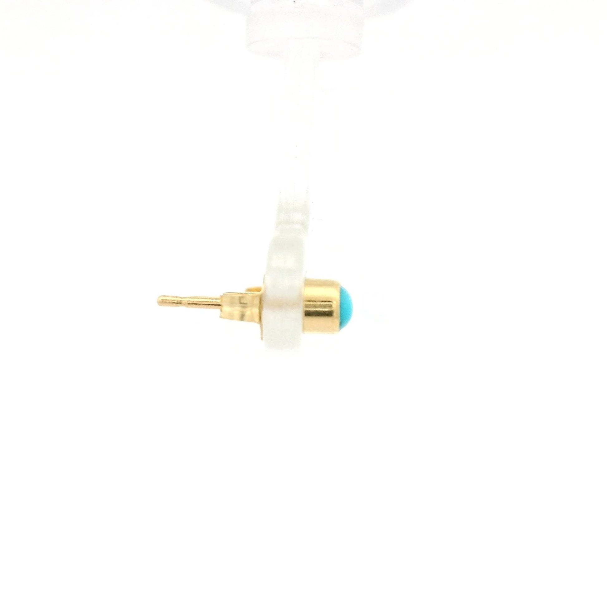 Small Bezel Set Turquoise Studs - Forever Rox