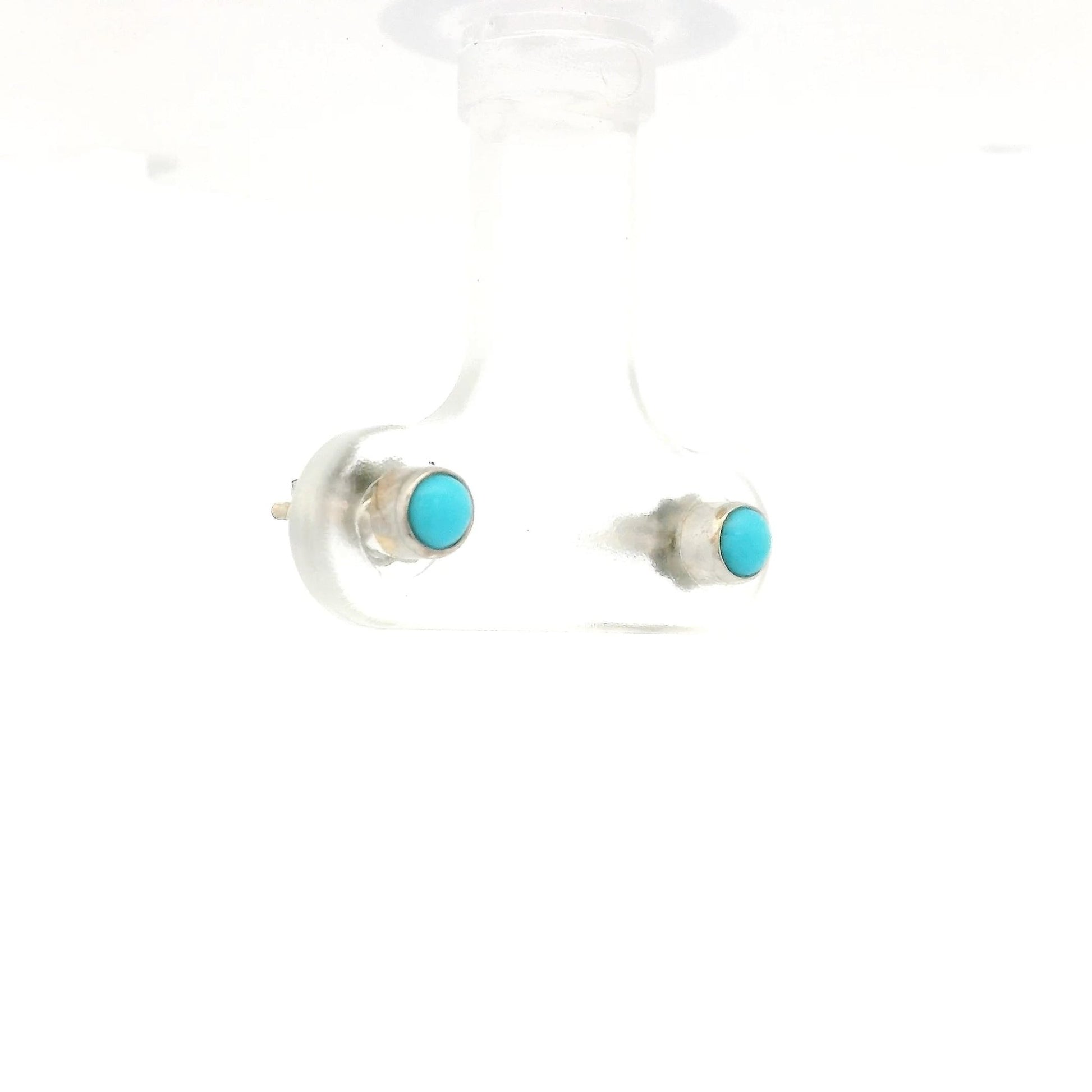 Small Bezel Set Turquoise Studs - Forever Rox