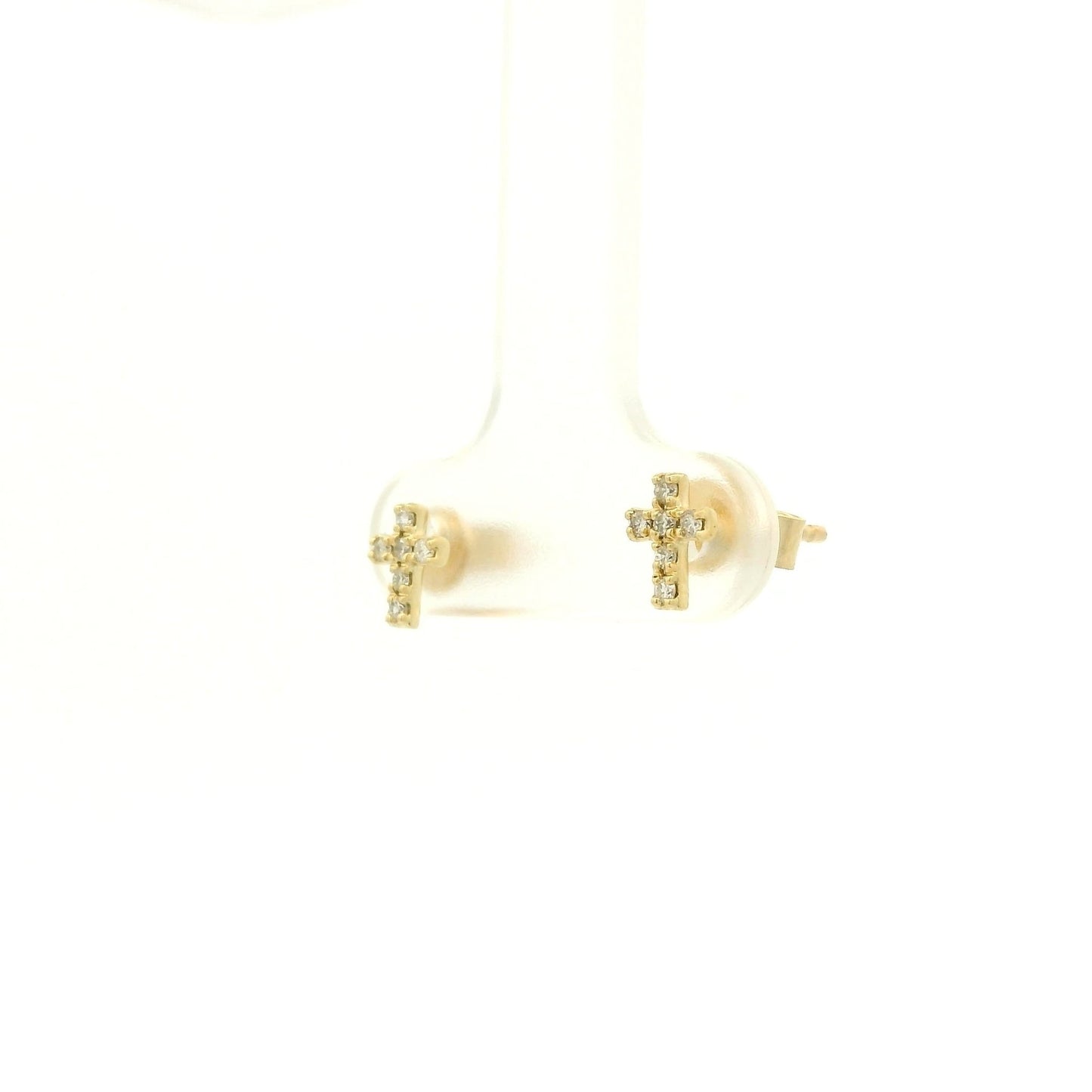Small Diamond Cross Studs - Forever Rox Fine Jewelry