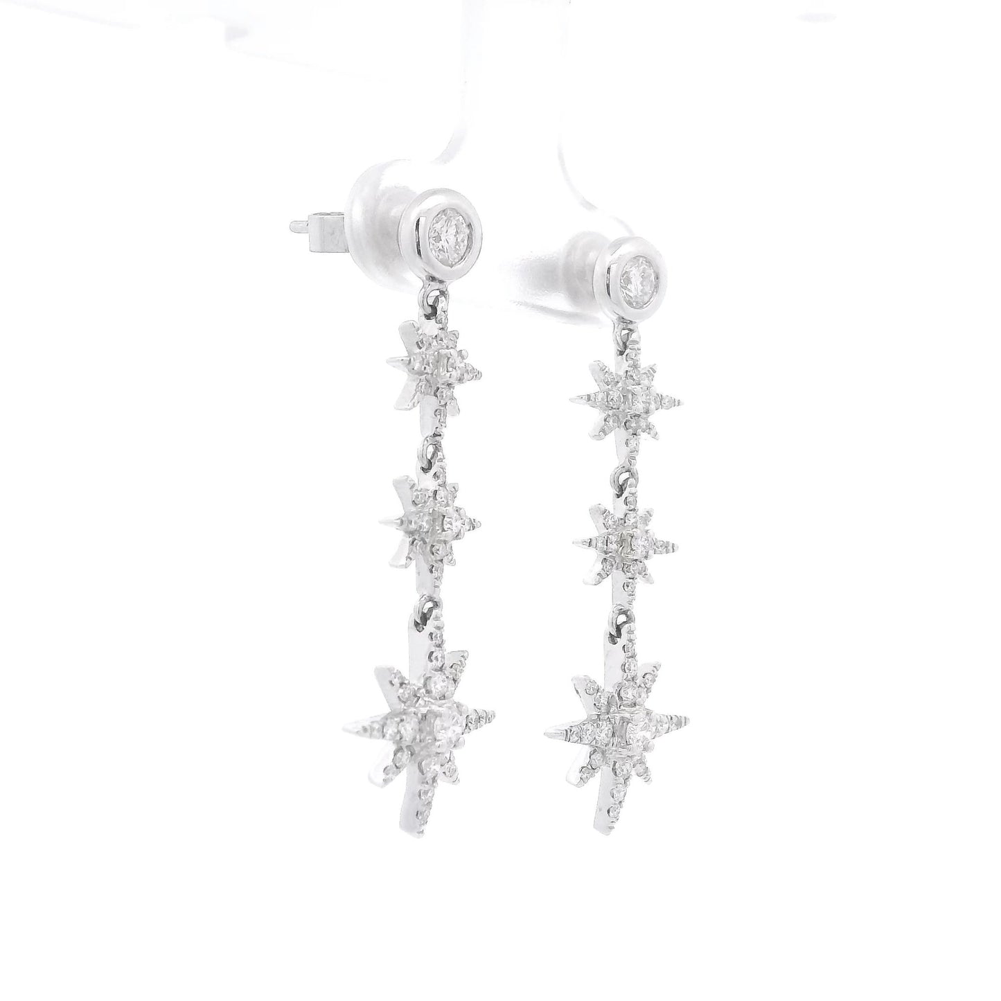 Small Diamond Star Dangle Earrings - Forever Rox