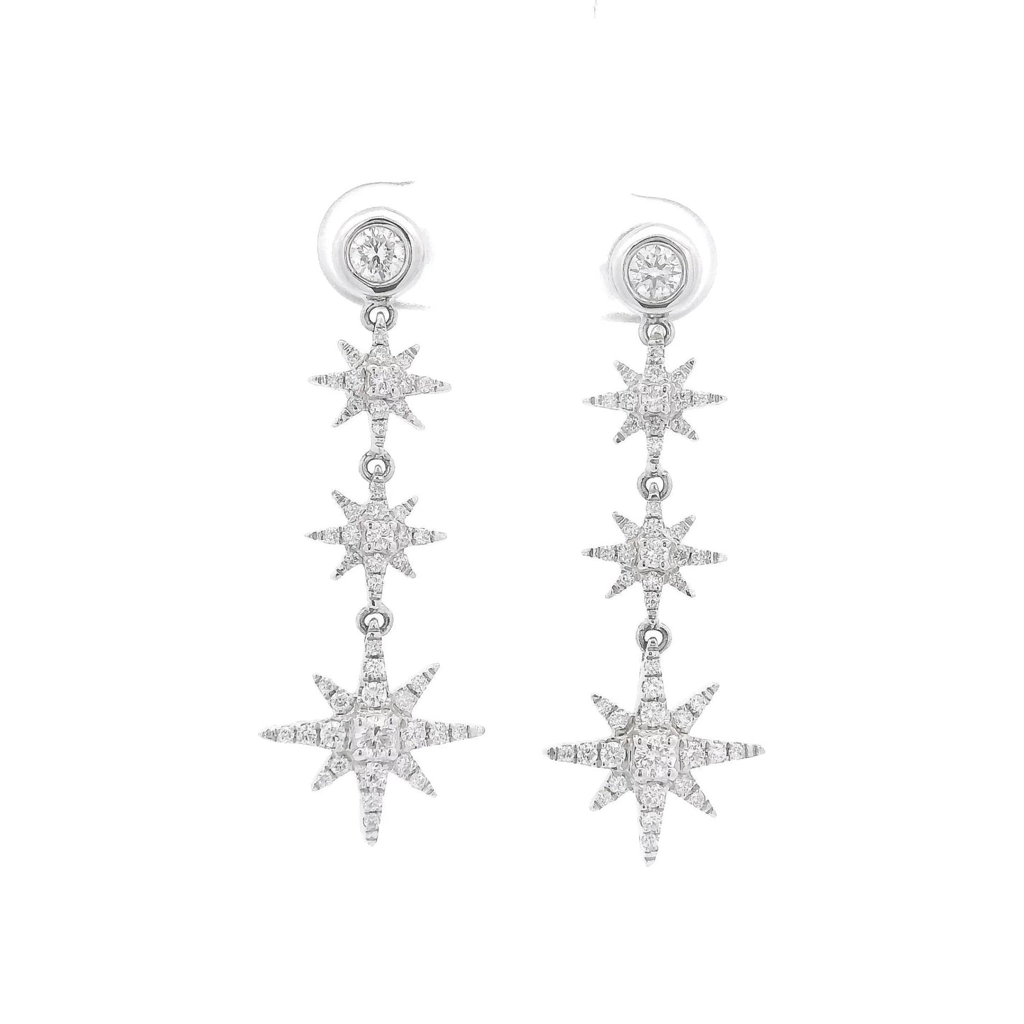 Small Diamond Star Dangle Earrings - Forever Rox