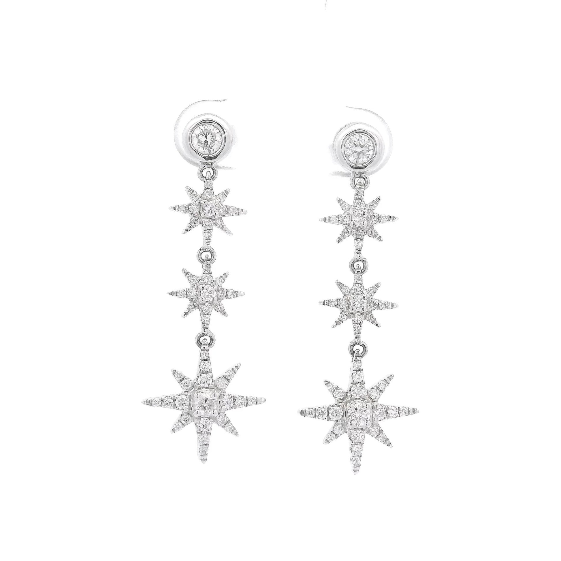 Small Diamond Star Dangle Earrings - Forever Rox