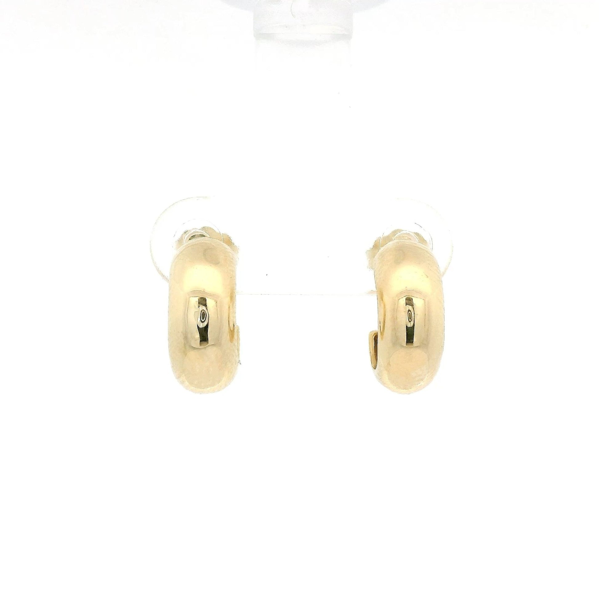 Small Yellow Gold 3/4 Hollow Hoops Studs - Forever Rox