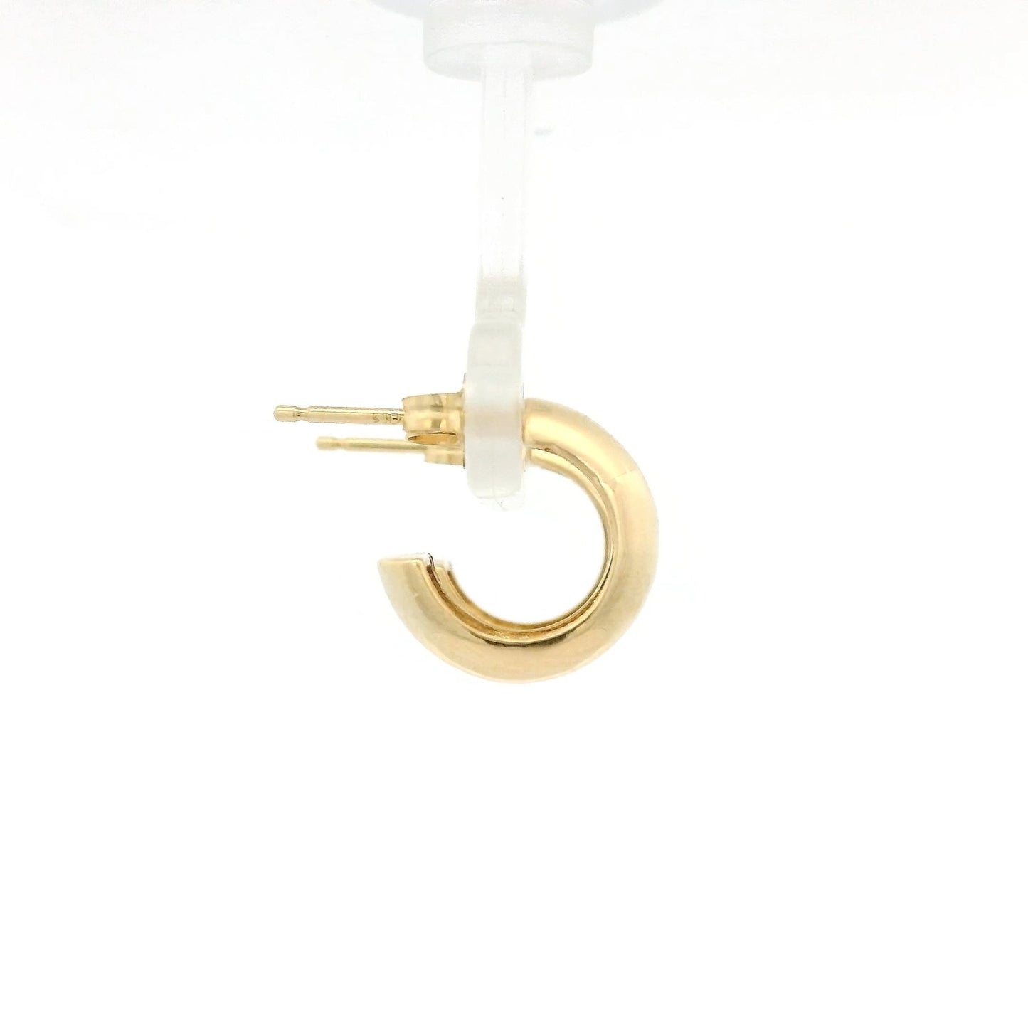 Small Yellow Gold 3/4 Hollow Hoops Studs - Forever Rox
