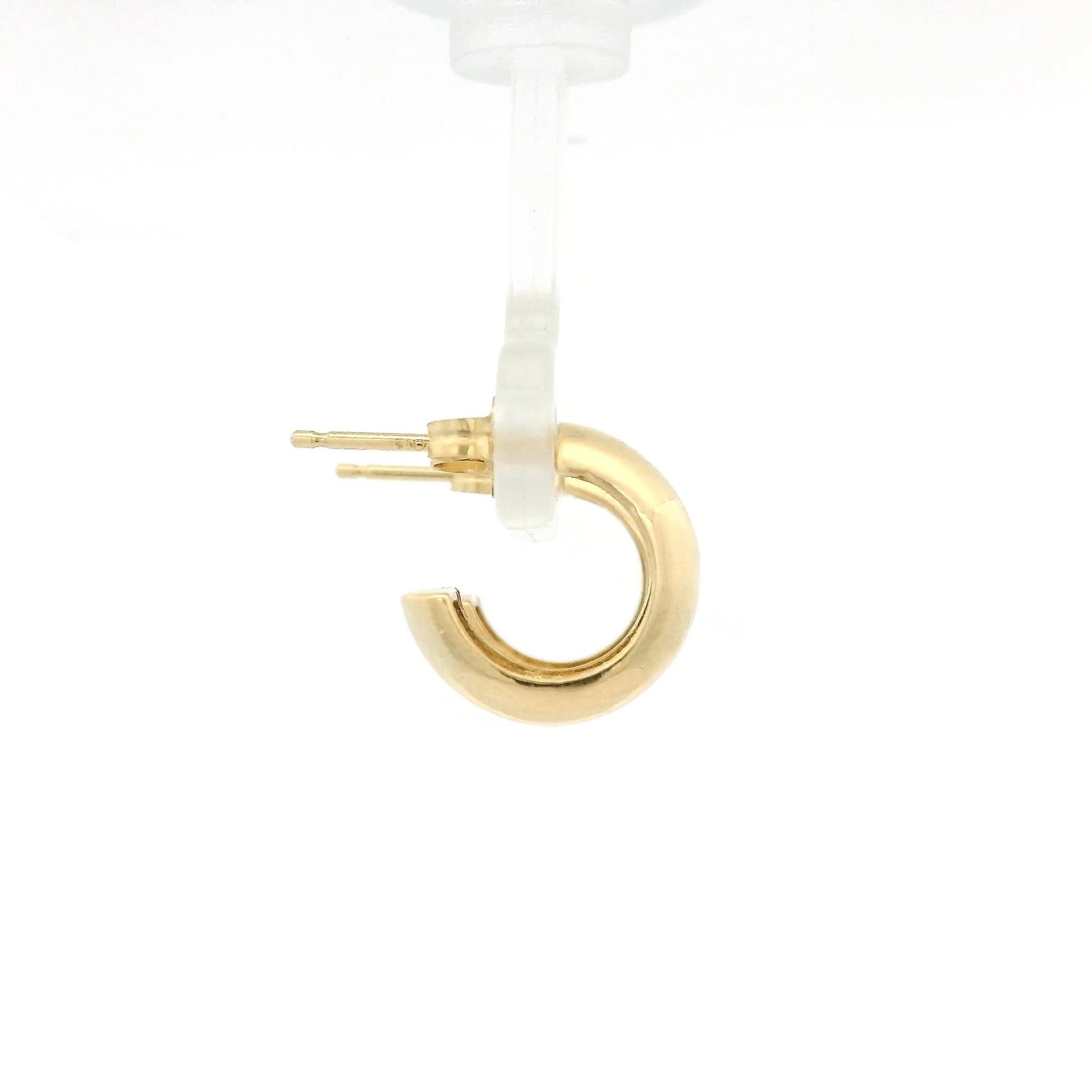 Small Yellow Gold 3/4 Hollow Hoops Studs - Forever Rox
