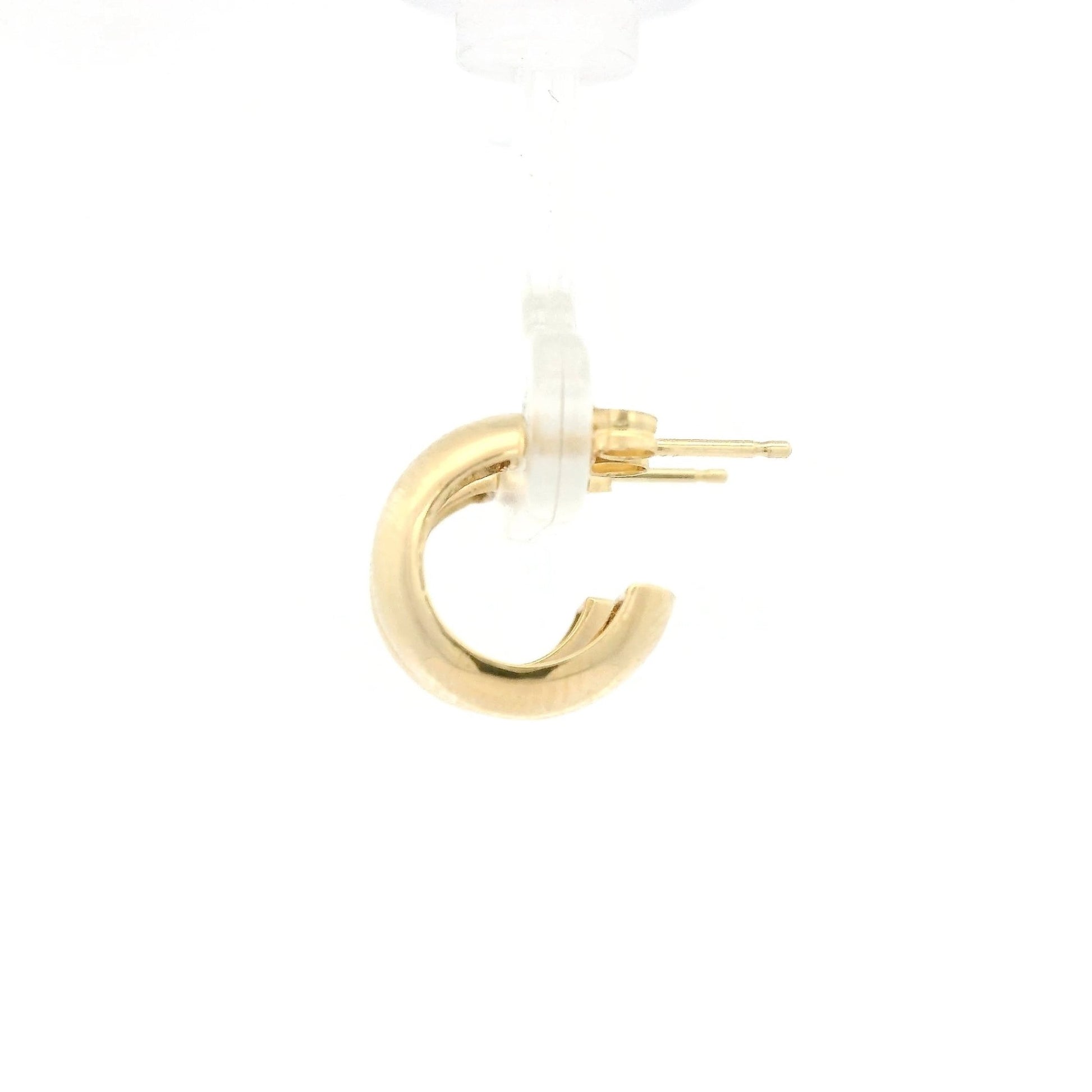 Small Yellow Gold 3/4 Hollow Hoops Studs - Forever Rox
