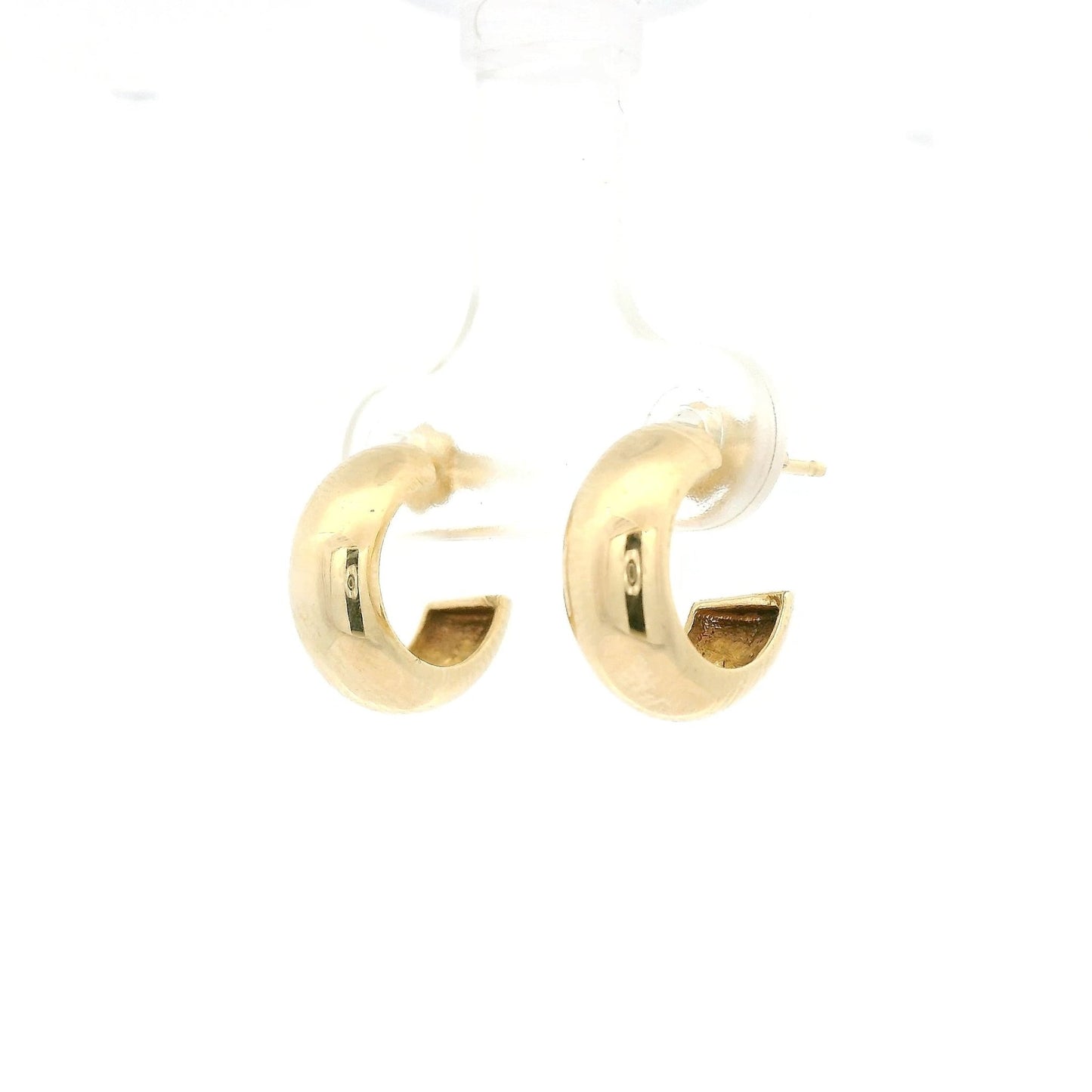 Small Yellow Gold 3/4 Hollow Hoops Studs - Forever Rox
