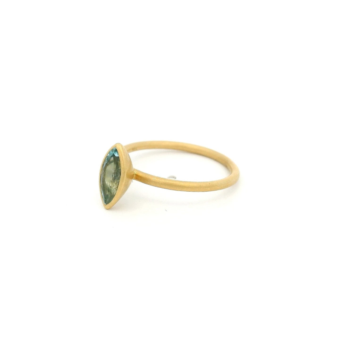Solitaire Bezel Set Marquise Cut Aquamarine Ring - Forever Rox Fine Jewelry