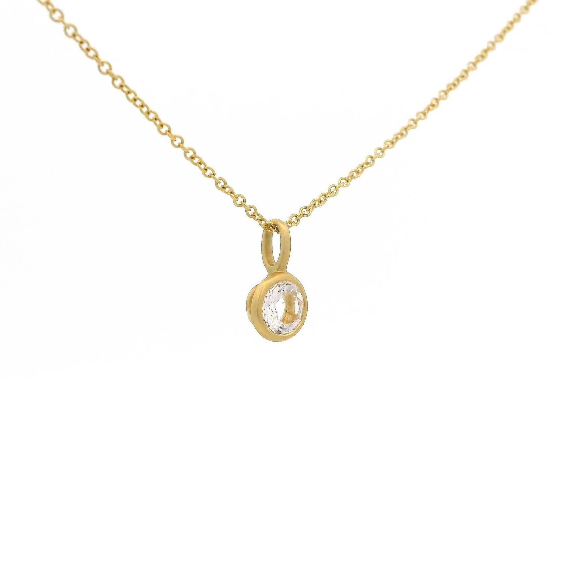 Solitaire Bezel Set Round Cut Morganite Pendant - Forever Rox Fine Jewelry