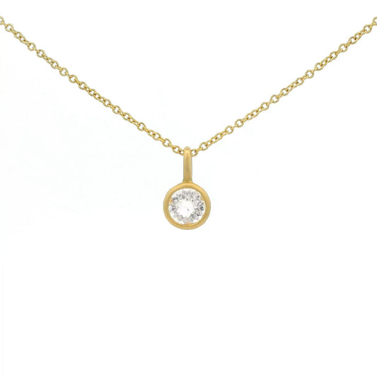 Solitaire Bezel Set Round Cut Morganite Pendant - Forever Rox Fine Jewelry