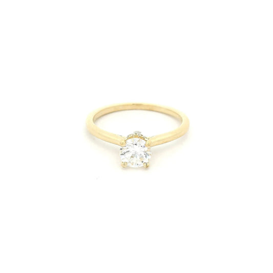 Solitaire Round Cut Diamond Bridal Ring with Diamonds Around Head - Forever Rox Fine Jewelry