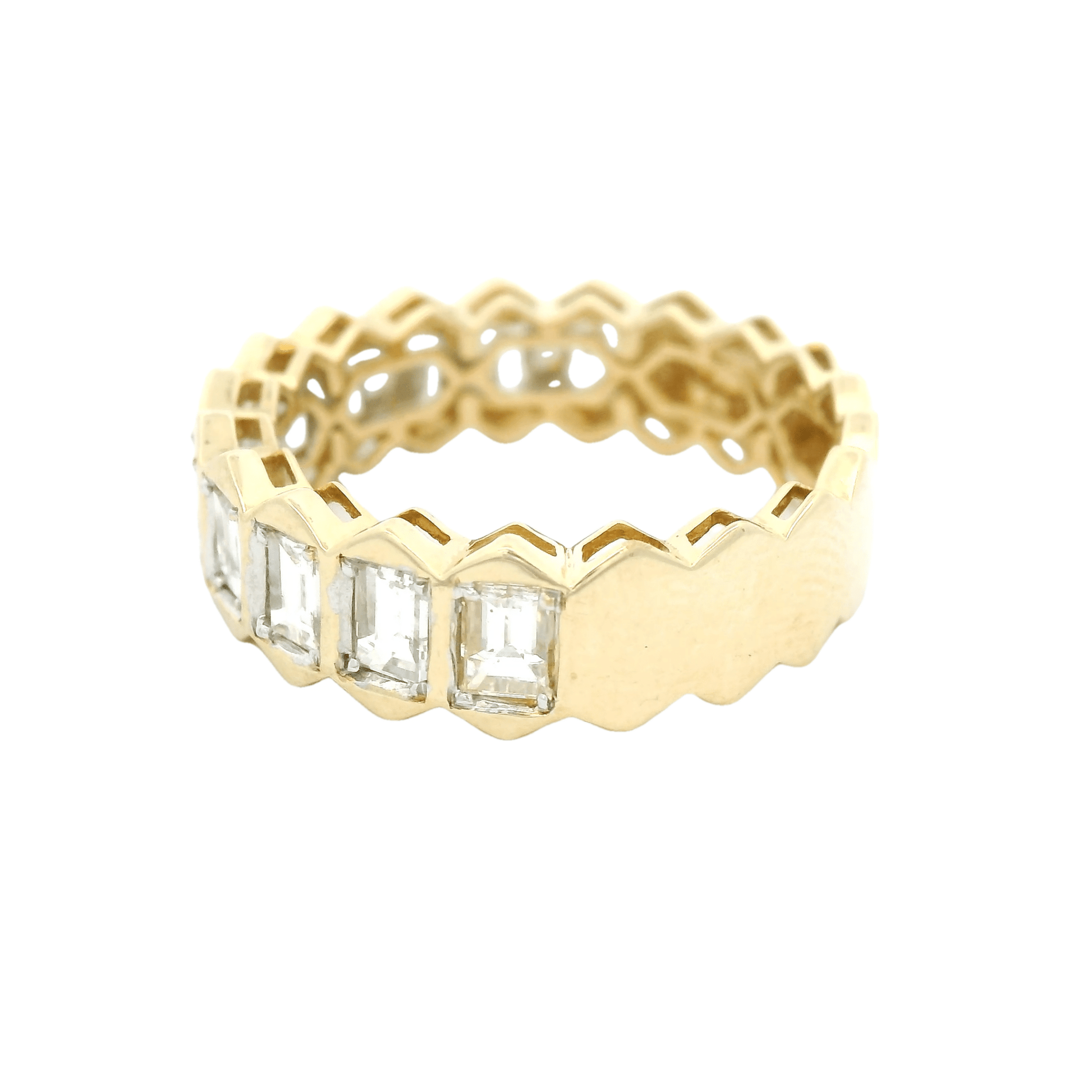 Spike Emerald Cut Diamond Band - Forever Rox