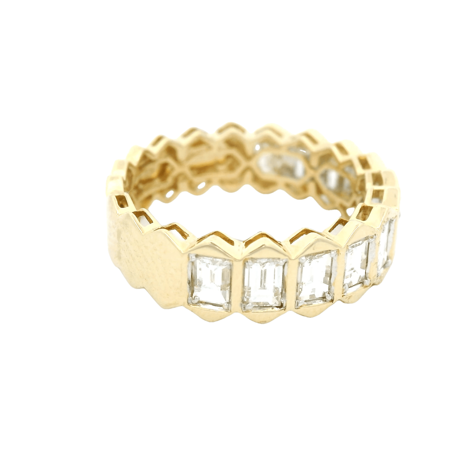 Spike Emerald Cut Diamond Band - Forever Rox