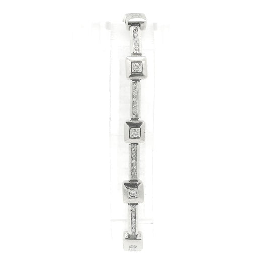 Square Bezel & Channel Set 1.50ctw Diamond Tennis Bracelet - Forever Rox Fine Jewelry