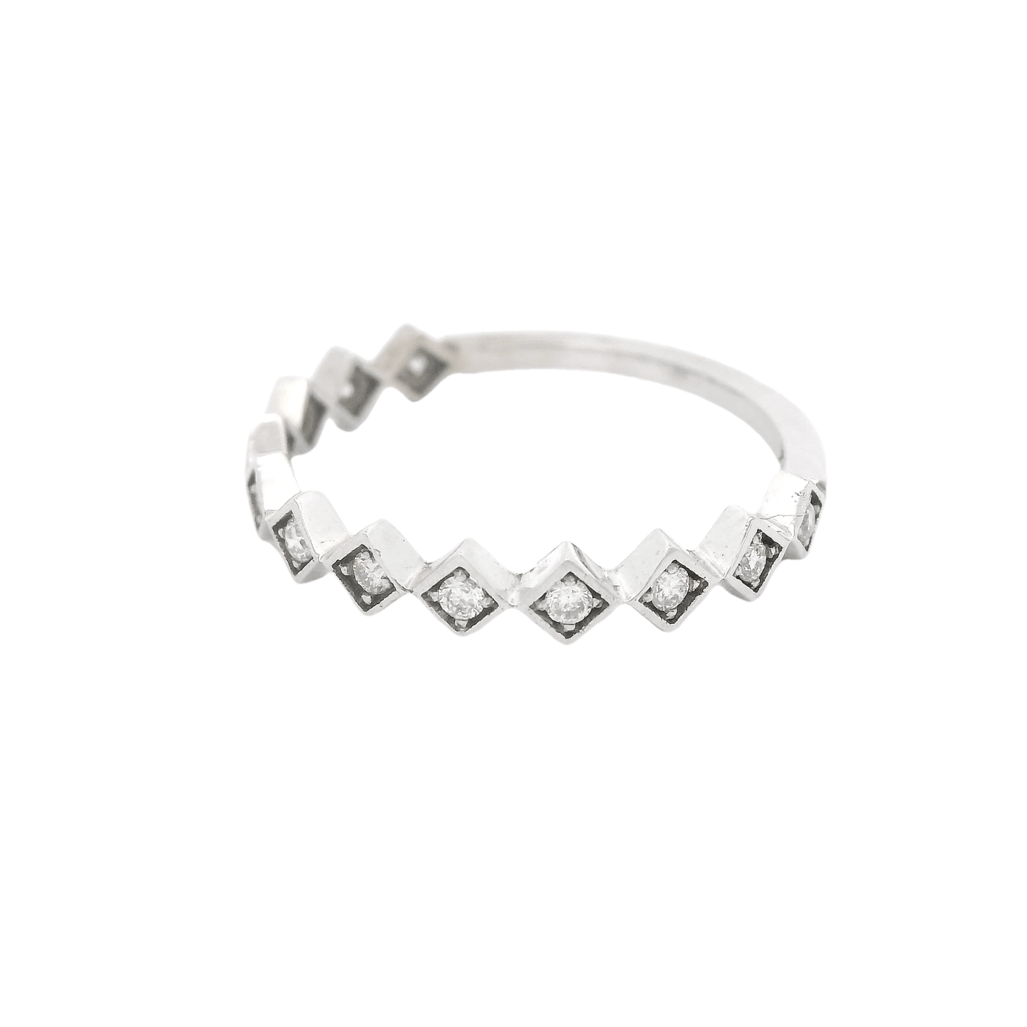 Square Bezel Diamond Band - Forever Rox