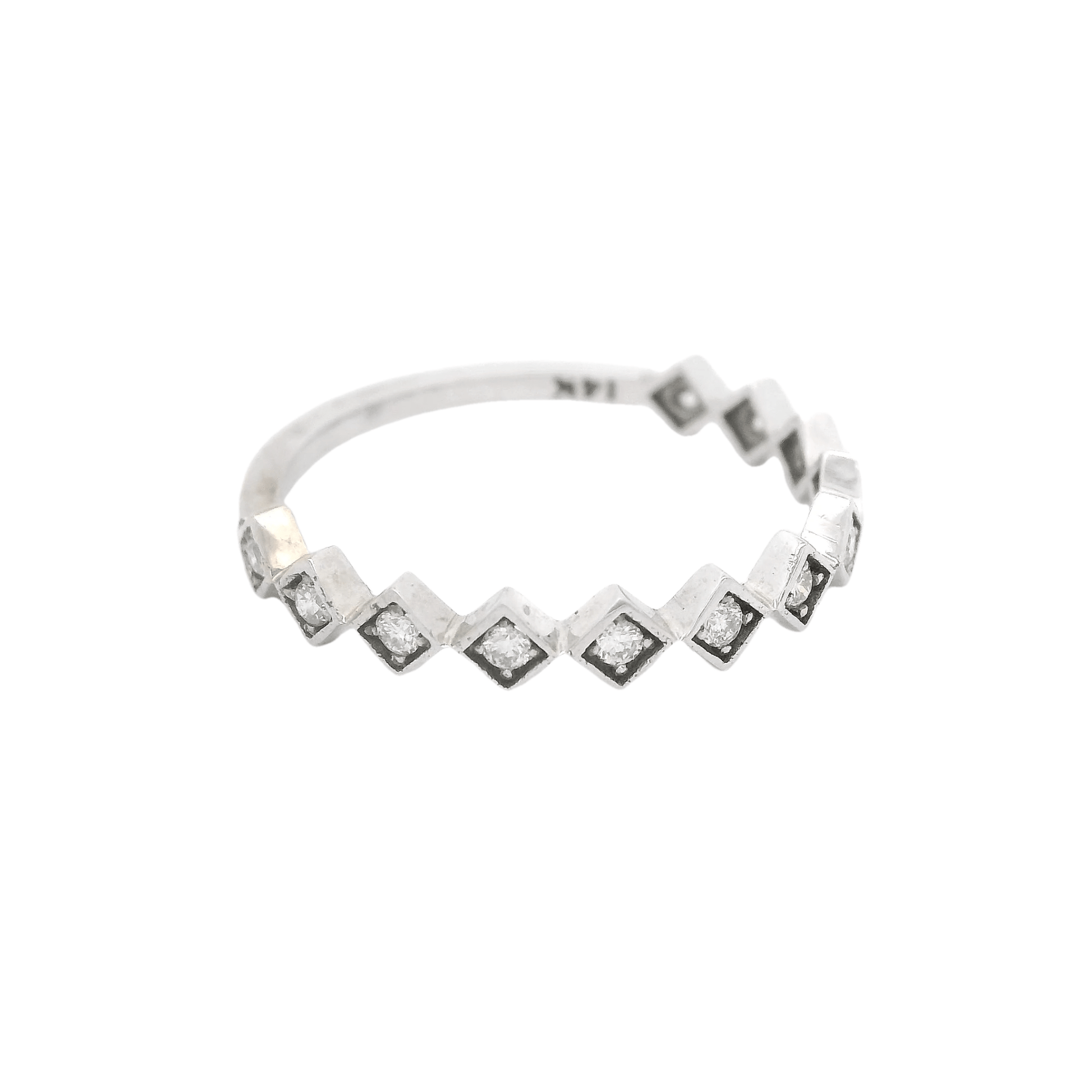 Square Bezel Diamond Band - Forever Rox