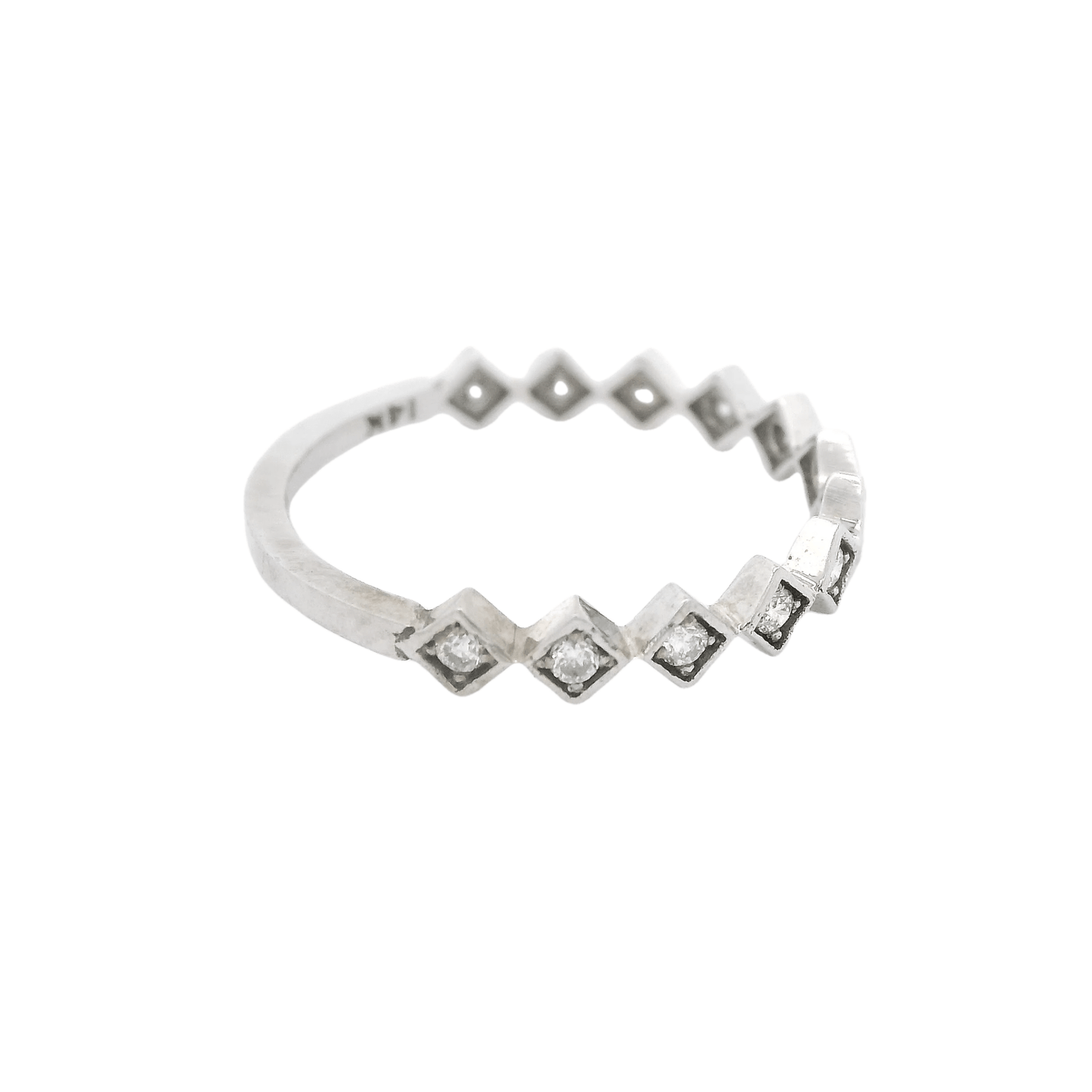 Square Bezel Diamond Band - Forever Rox