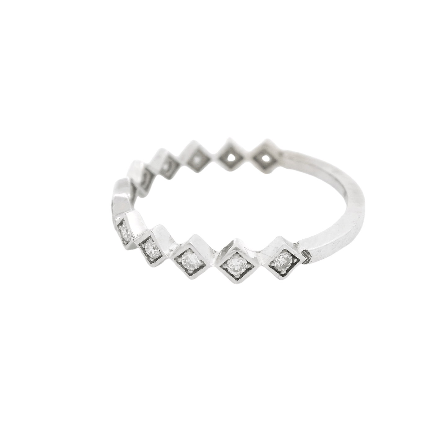 Square Bezel Diamond Band - Forever Rox