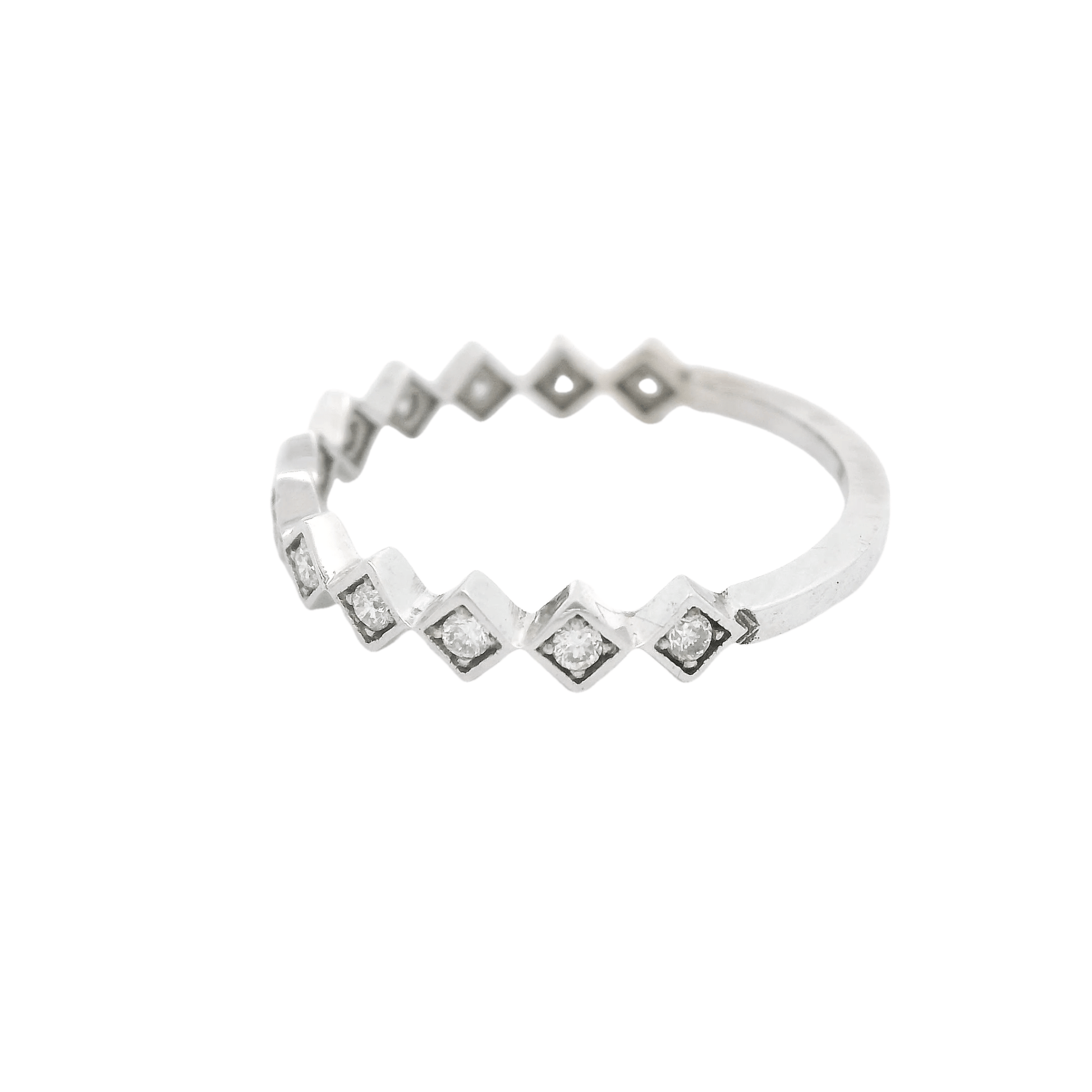 Square Bezel Diamond Band - Forever Rox
