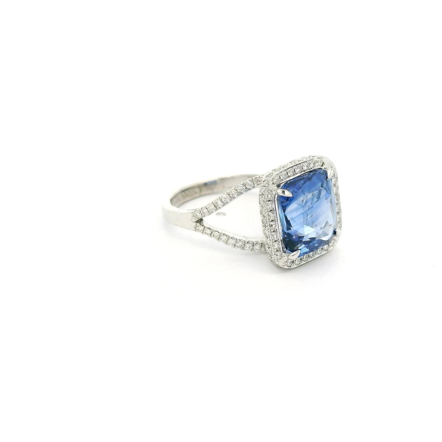 Square Cushion Cut Sapphire & Diamond Ring - Forever Rox Fine Jewelry