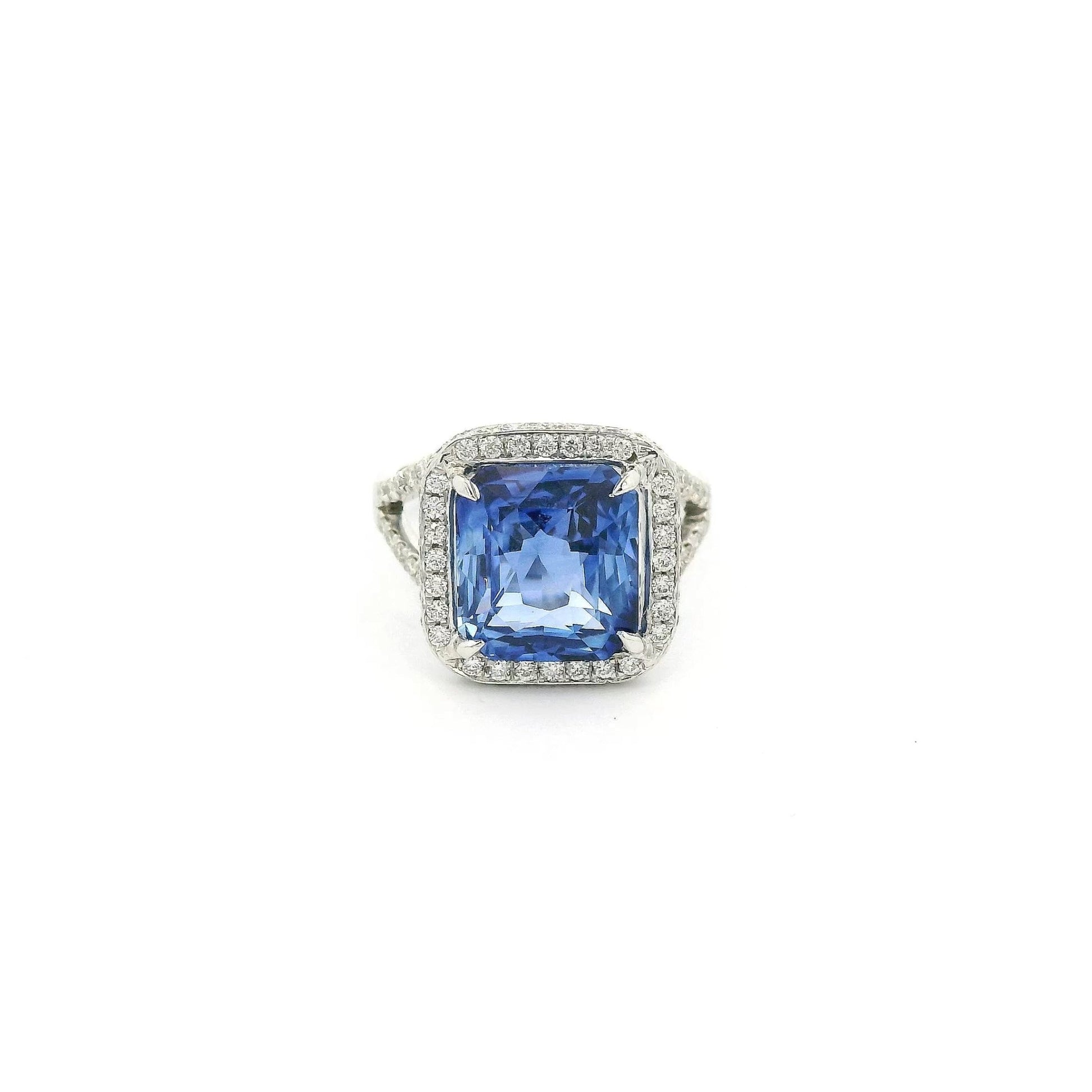 Square Cushion Cut Sapphire & Diamond Ring - Forever Rox Fine Jewelry