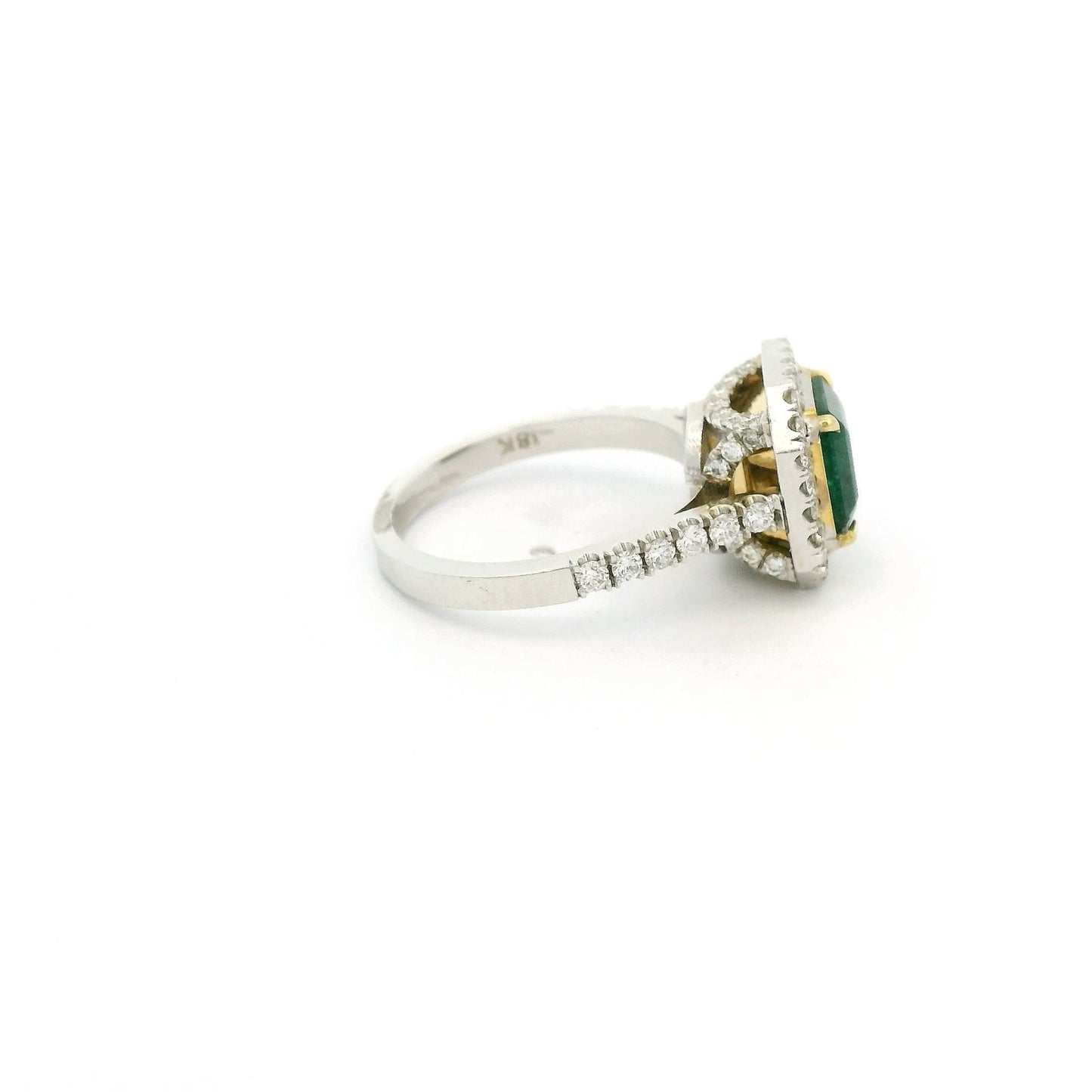 Square Emerald Cut Emerald & Diamond Ring - Forever Rox Fine Jewelry